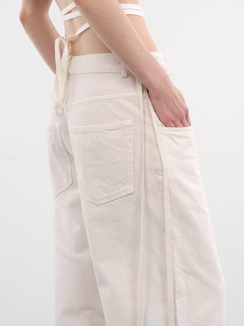 Kristel Ivory Cotton Baggy Trousers (B0010196-FA038-IVORY)