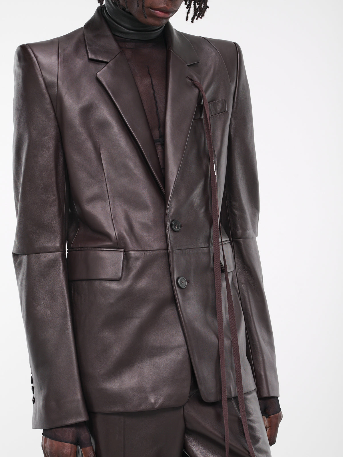 Nathan Tailored Leather Jacket (B0011403-LT117-038-AUBERGINE)