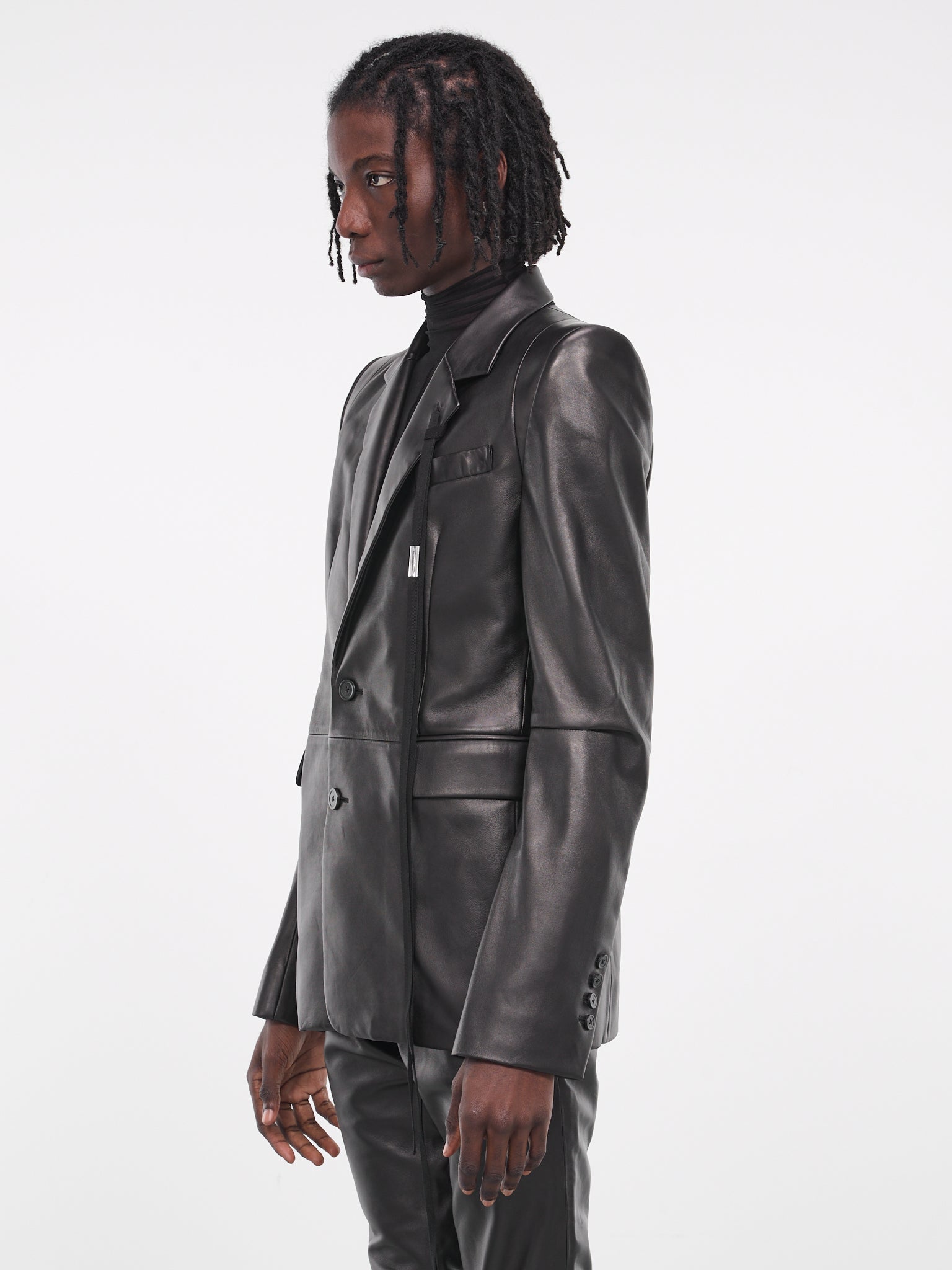 Nathan Tailored Leather Jacket (B0011403-LT117-099-BLACK)