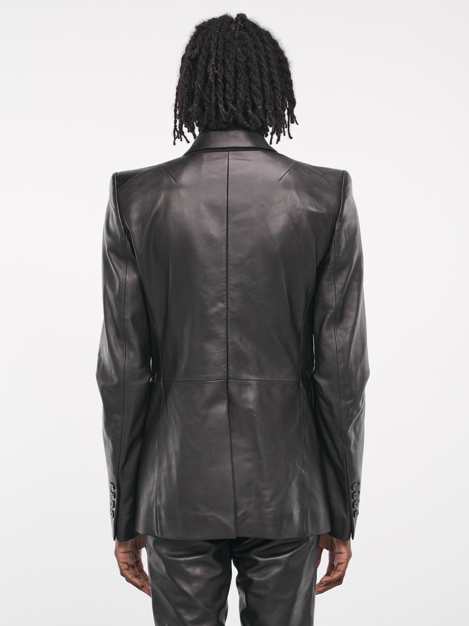 Nathan Tailored Leather Jacket (B0011403-LT117-099-BLACK)