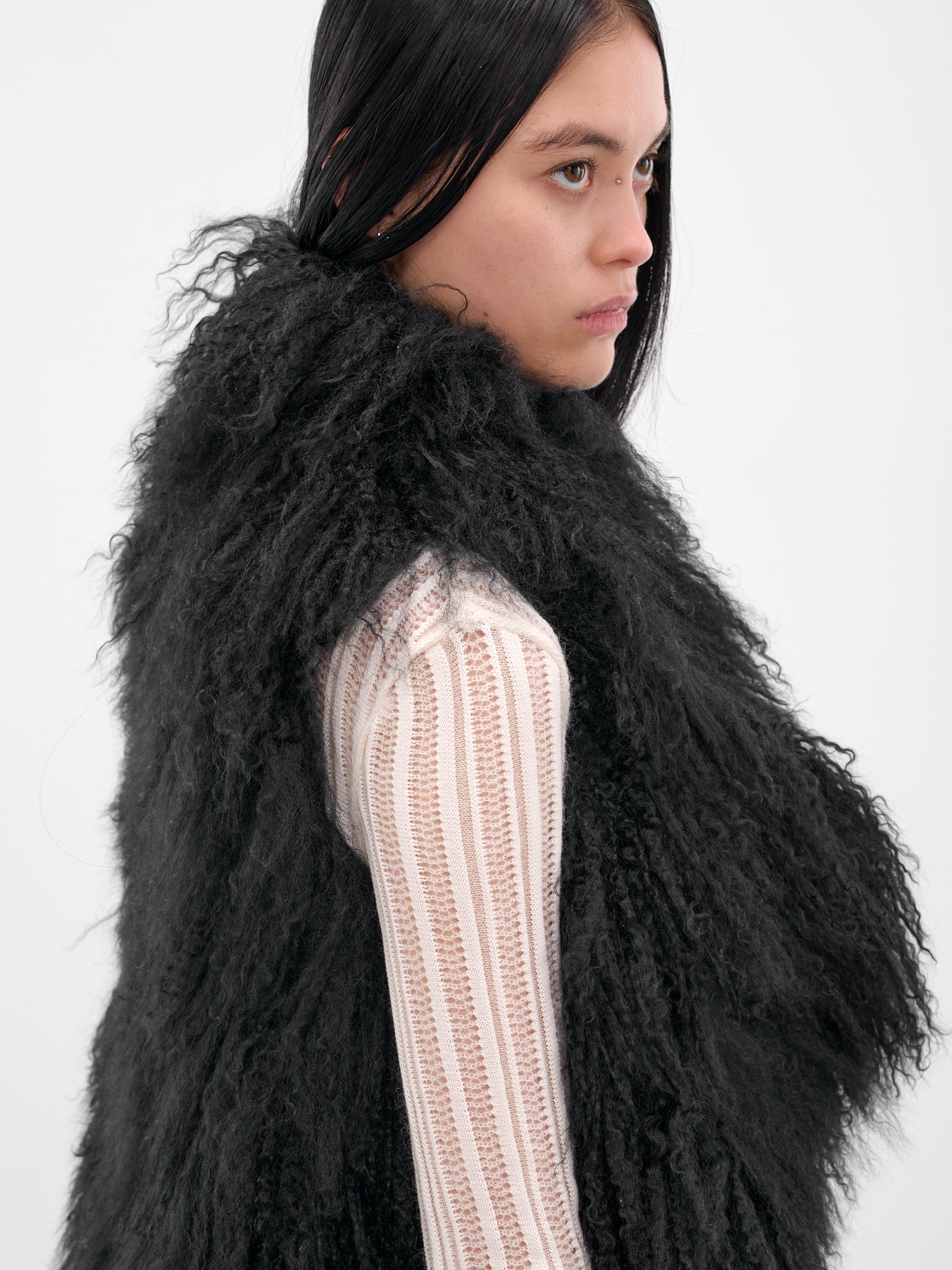 Black Bereta Shearling Waistcoat (B0011421-FR004-099-BLACK)