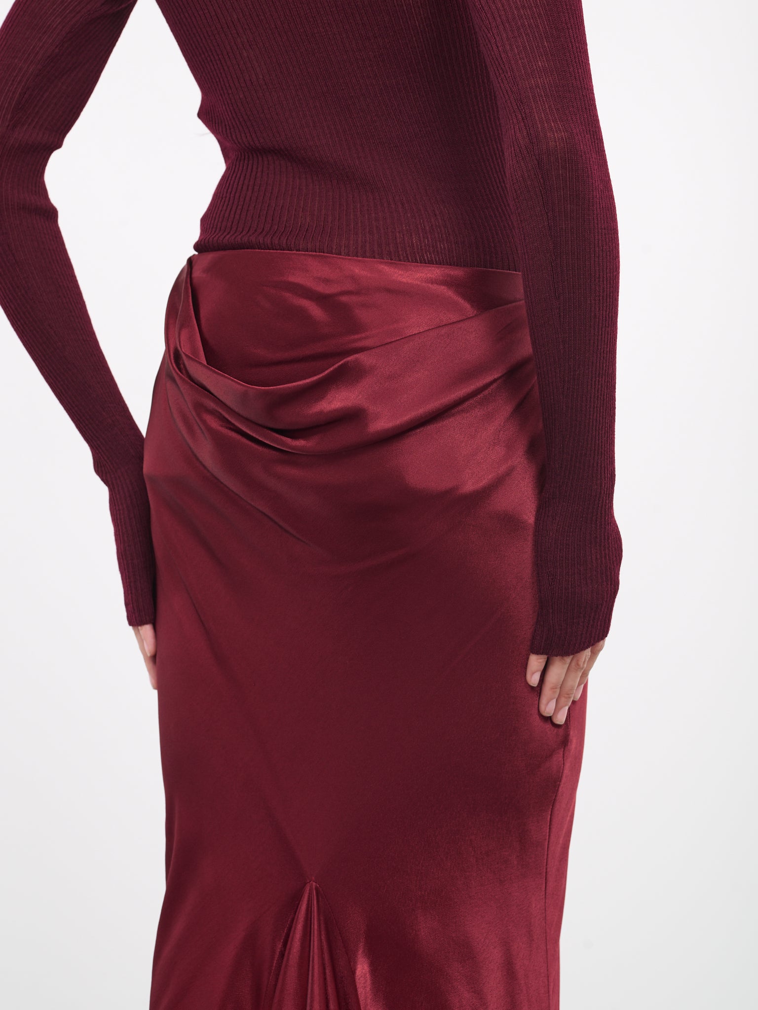 Madeleen Flared Skirt (B0011437-FA369-037-BURGUNDY)