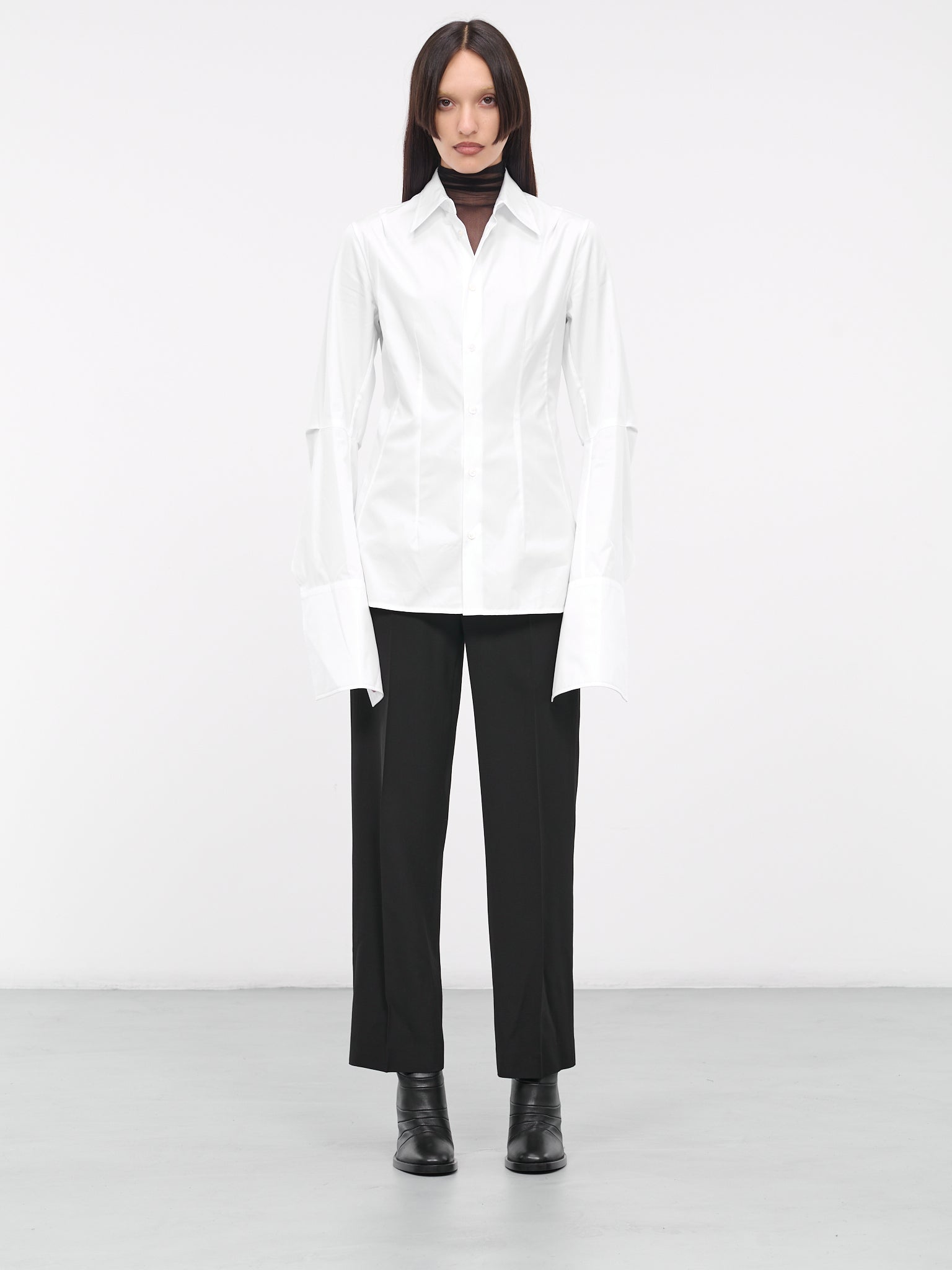 Gracienne Fitted Shirt (B0011444-FA354-001-WHITE)