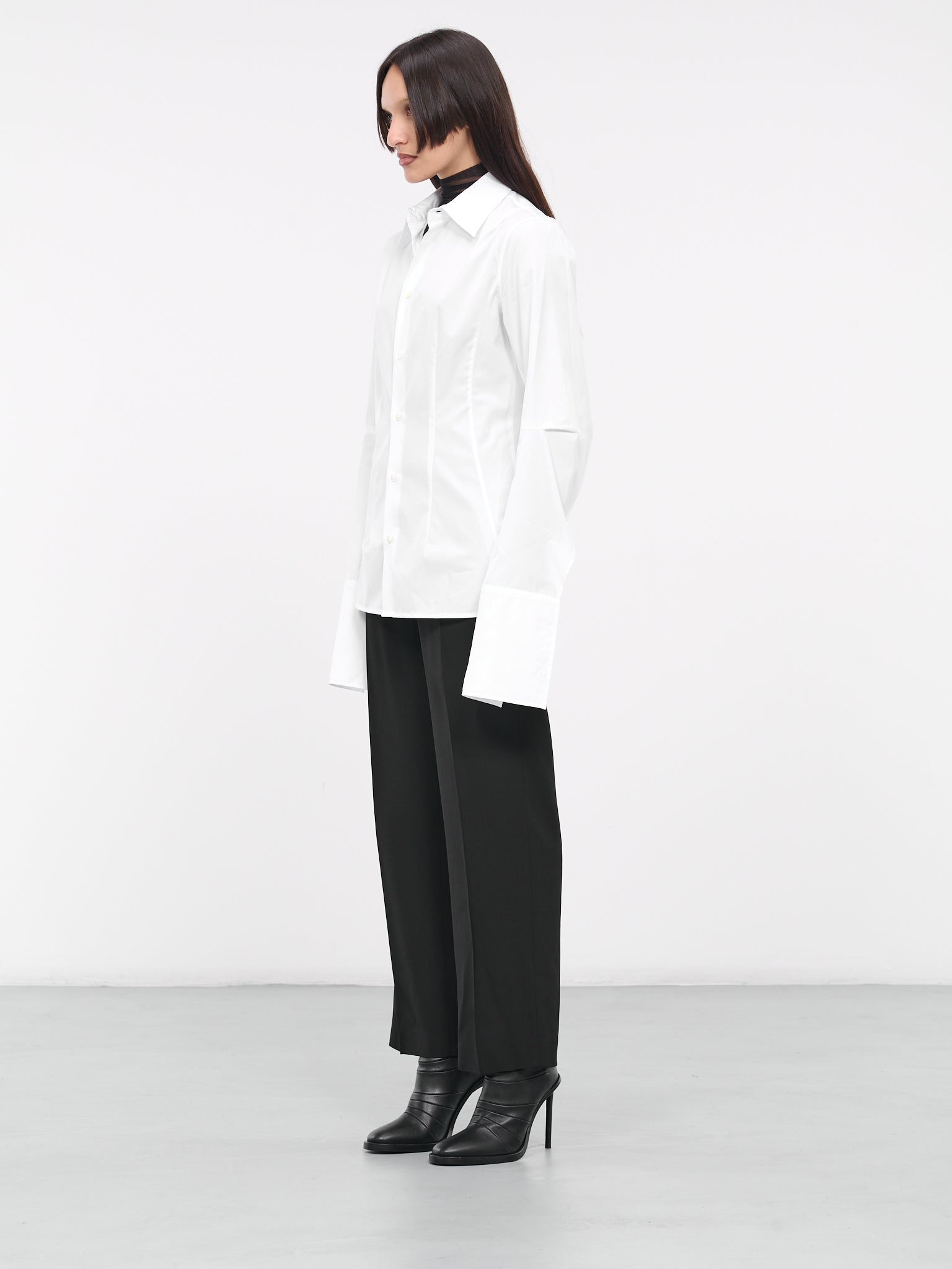 Gracienne Fitted Shirt (B0011444-FA354-001-WHITE)