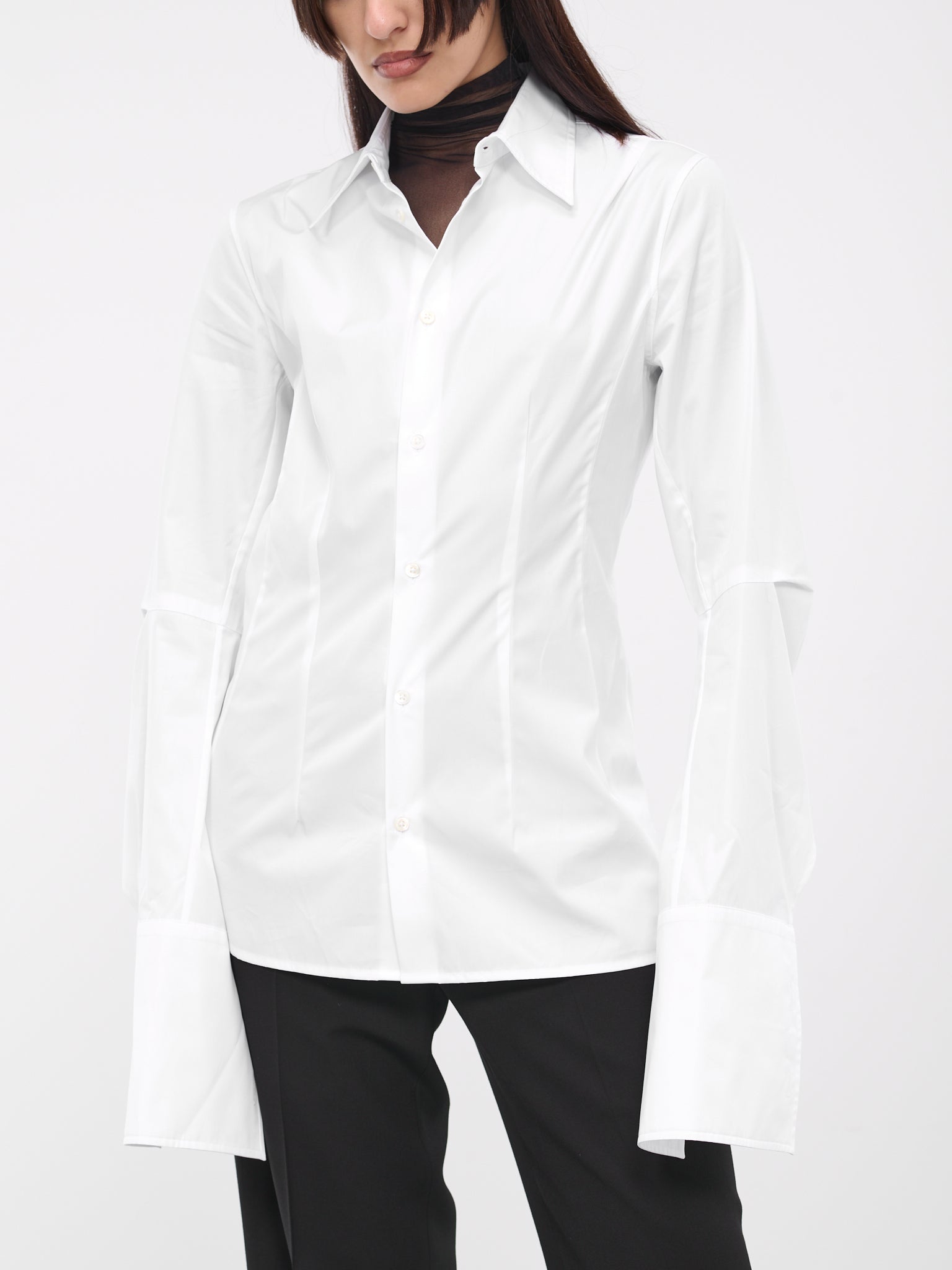 Gracienne Fitted Shirt (B0011444-FA354-001-WHITE)