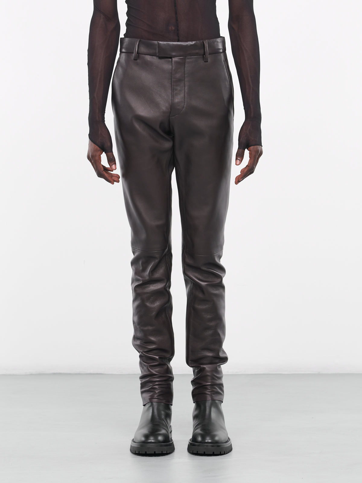 Edward Leather Trousers (B0011608-LT117-038-AUBERGINE)