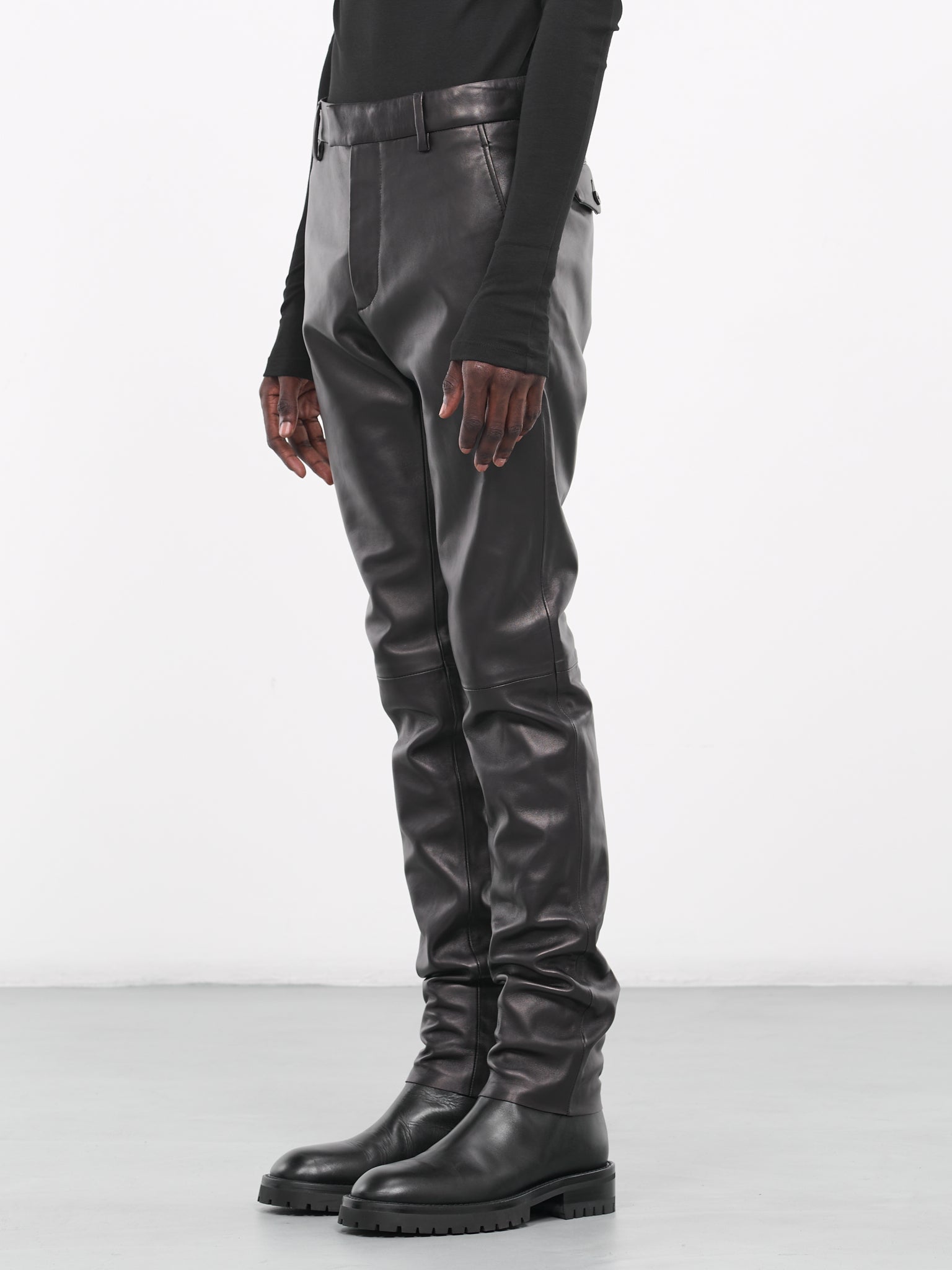 Edward Leather Trousers (B0011608-LT117-099-BLACK)