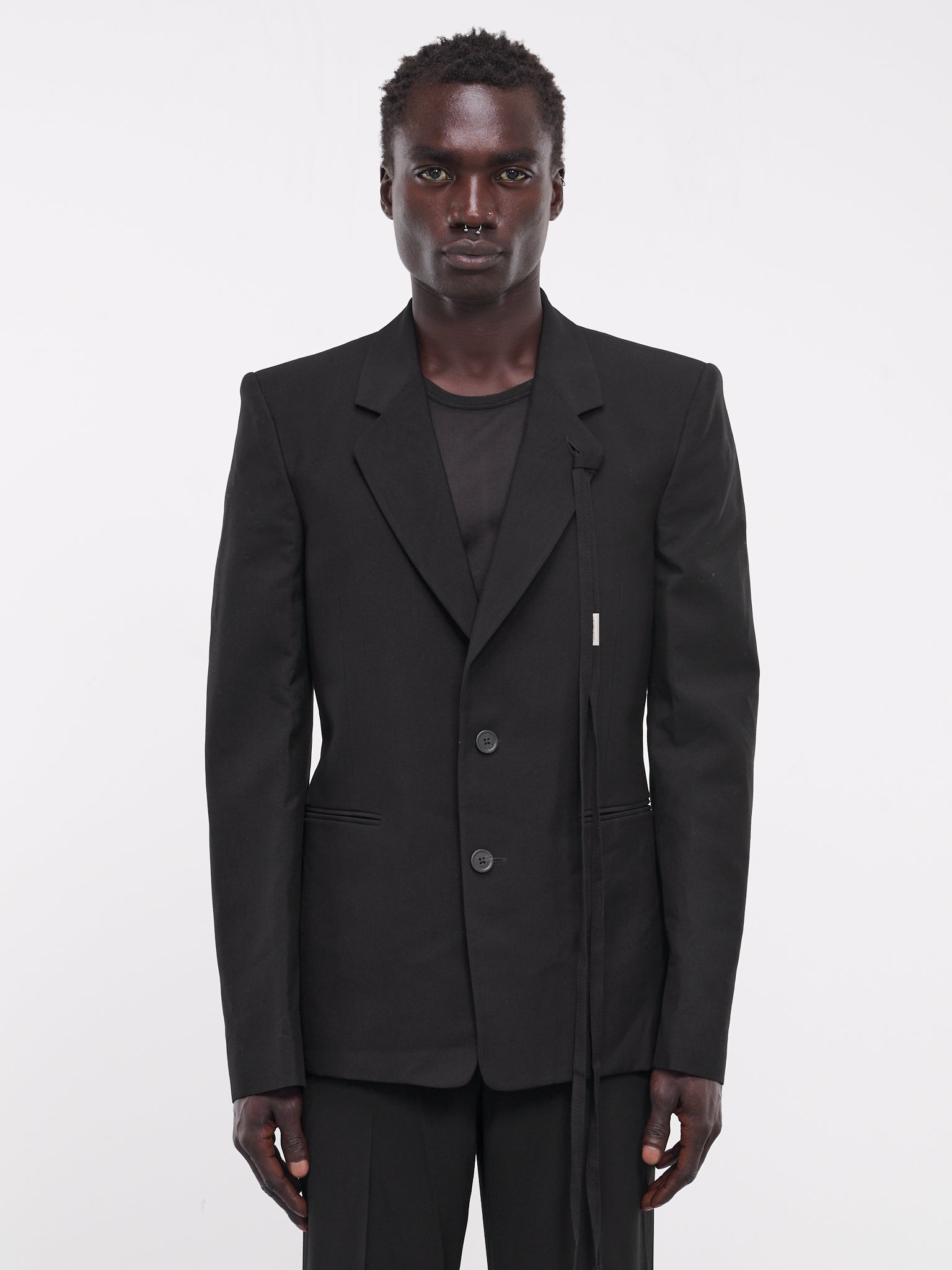 Ann Demeulemeester H.Lorenzo Serge Fitted Tailored Blazer B0011679 FA423 BLACK 52 Black