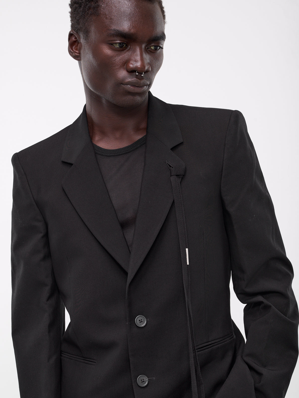 Serge Fitted Tailored Blazer (B0011679-FA423-BLACK)