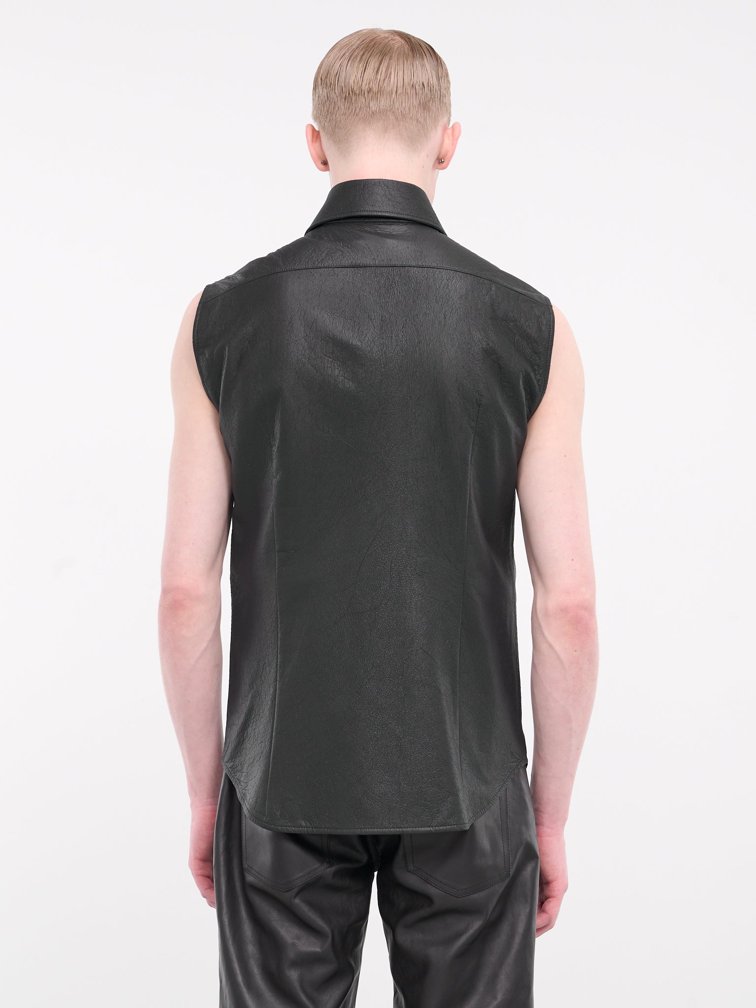 Boldewijn Leather Sleeveless Shirt (B0011756-LT126-BLACK)