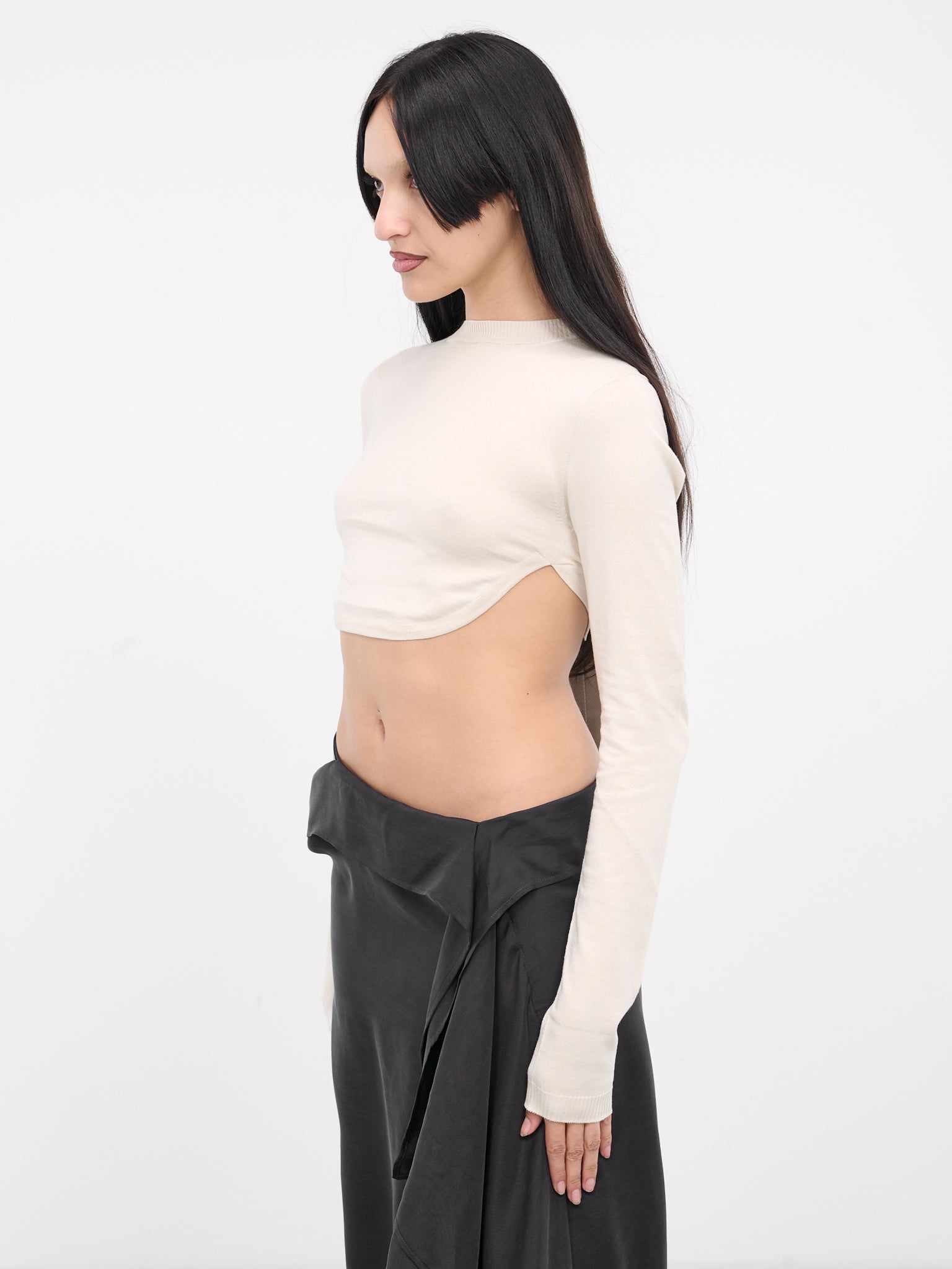 Lida Cinch Belt Crop Top (B0012027-KN033-STONE)