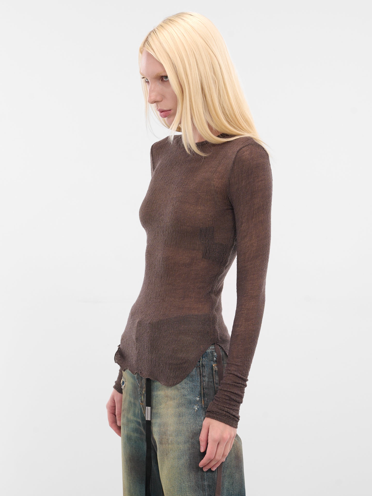 Brown Oke Long Sleeve Top (B0012327-FA619-BEAVER)