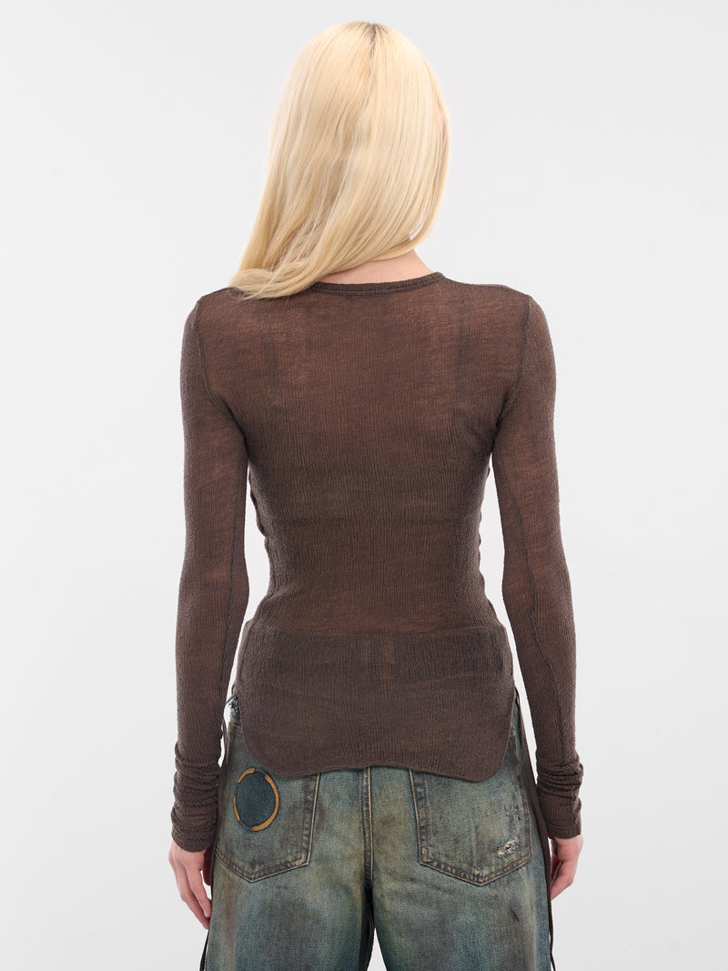 Brown Oke Long Sleeve Top (B0012327-FA619-BEAVER)