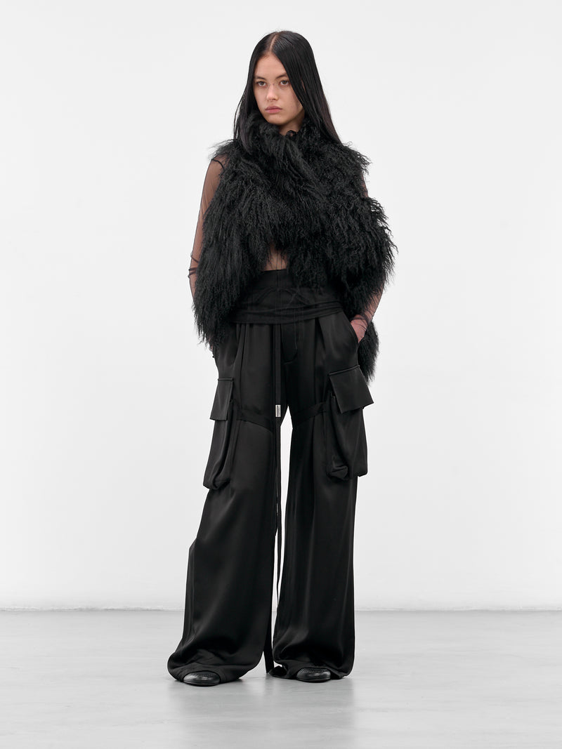 Black Fressa Satin Cargo Pants (B0012423-FA647-099-BLACK)