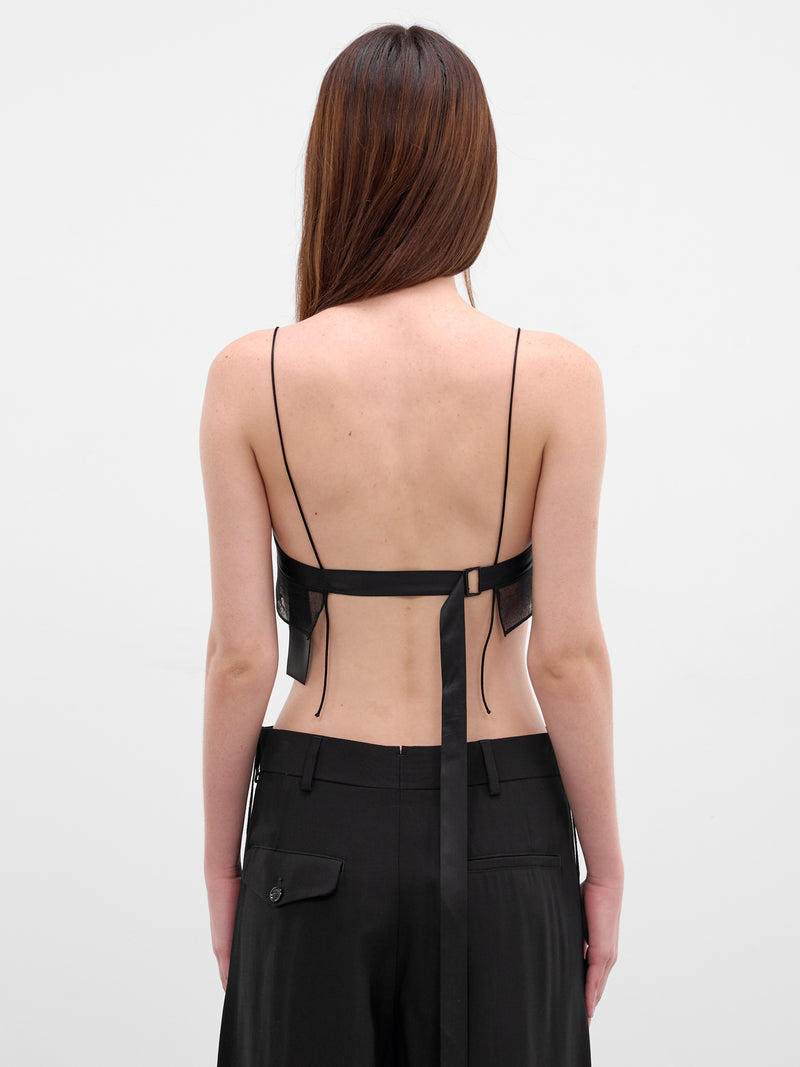 Abelina Black Silk Bra Top (B0012716-FA134-BLACK)