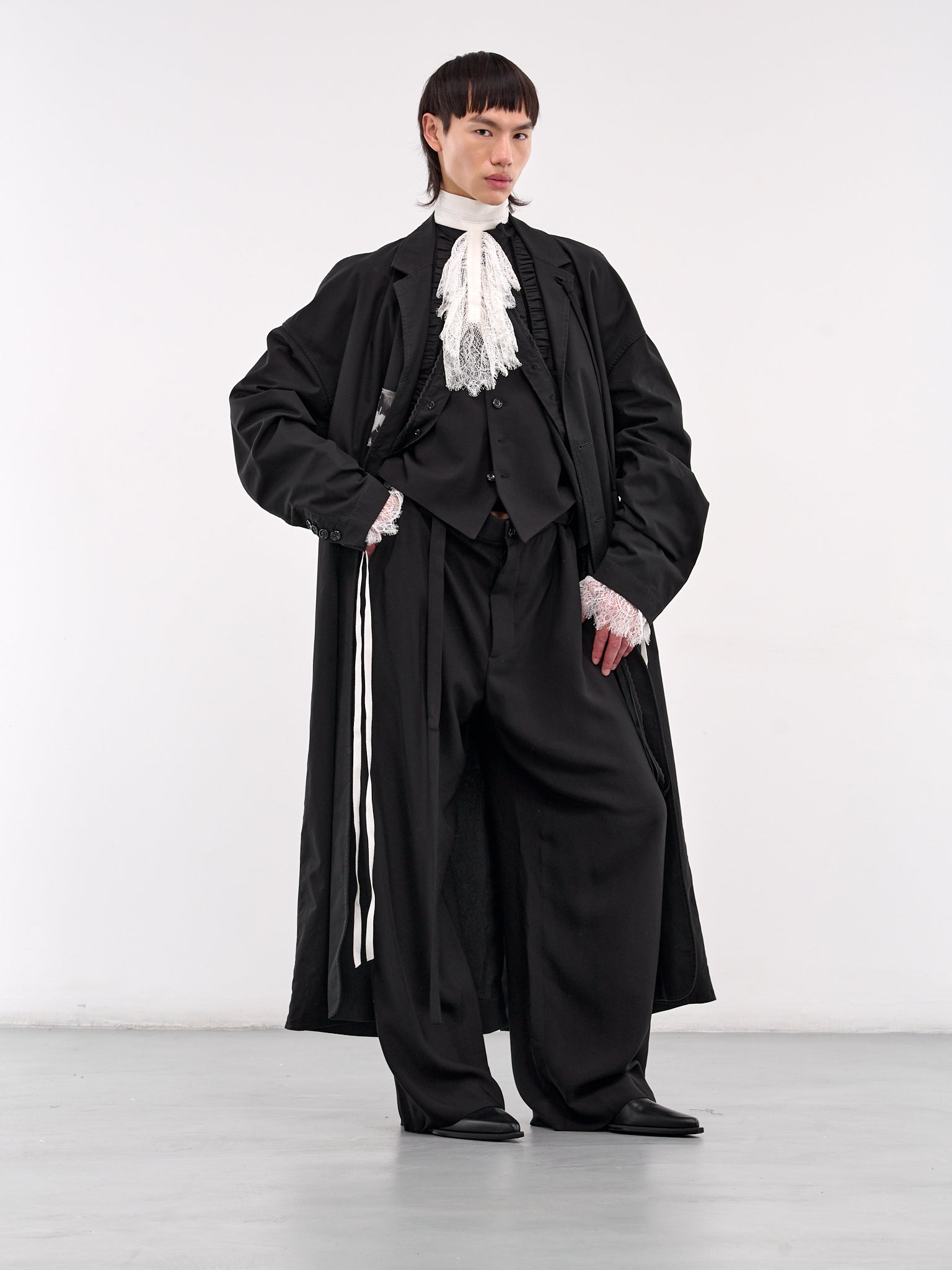 Sheer Shirred Trim Cardigan (B0012865-KN008-BLACK)