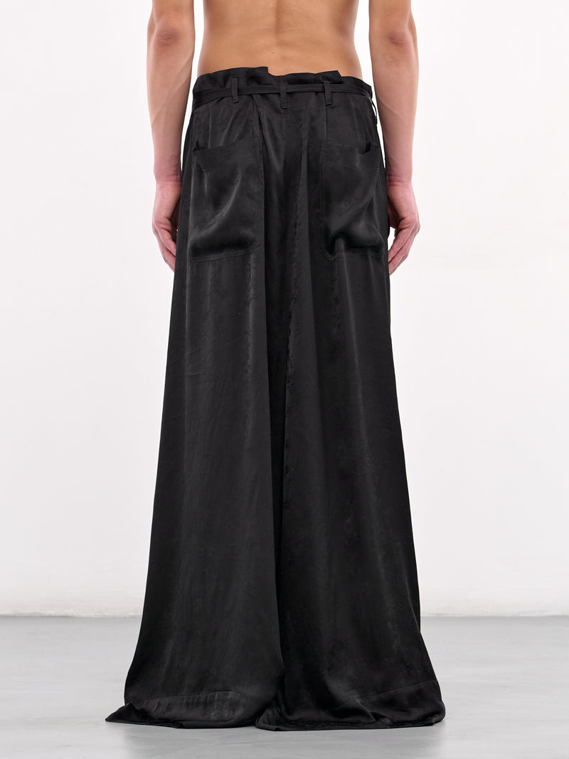 Bruse Drawstring Wide Leg Trousers (B0012744-FA611-BLACK)