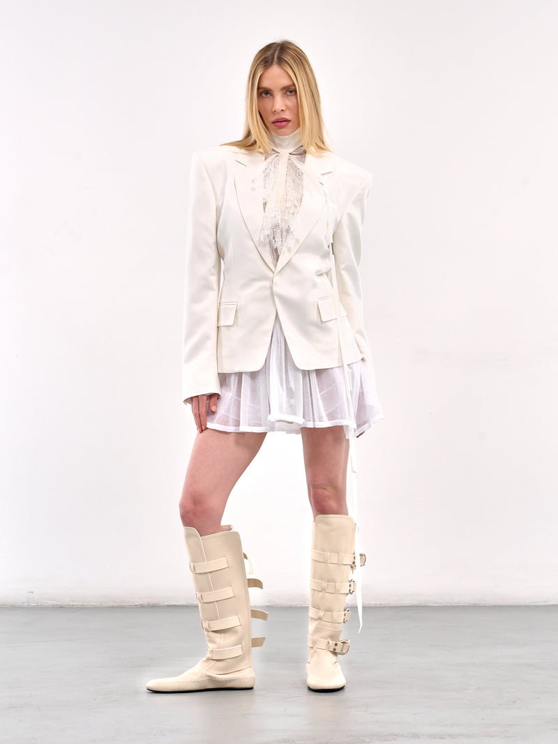 Susa Broderie Anglaise Blazer (B0012779-FA558-NATURAL-WHITE)