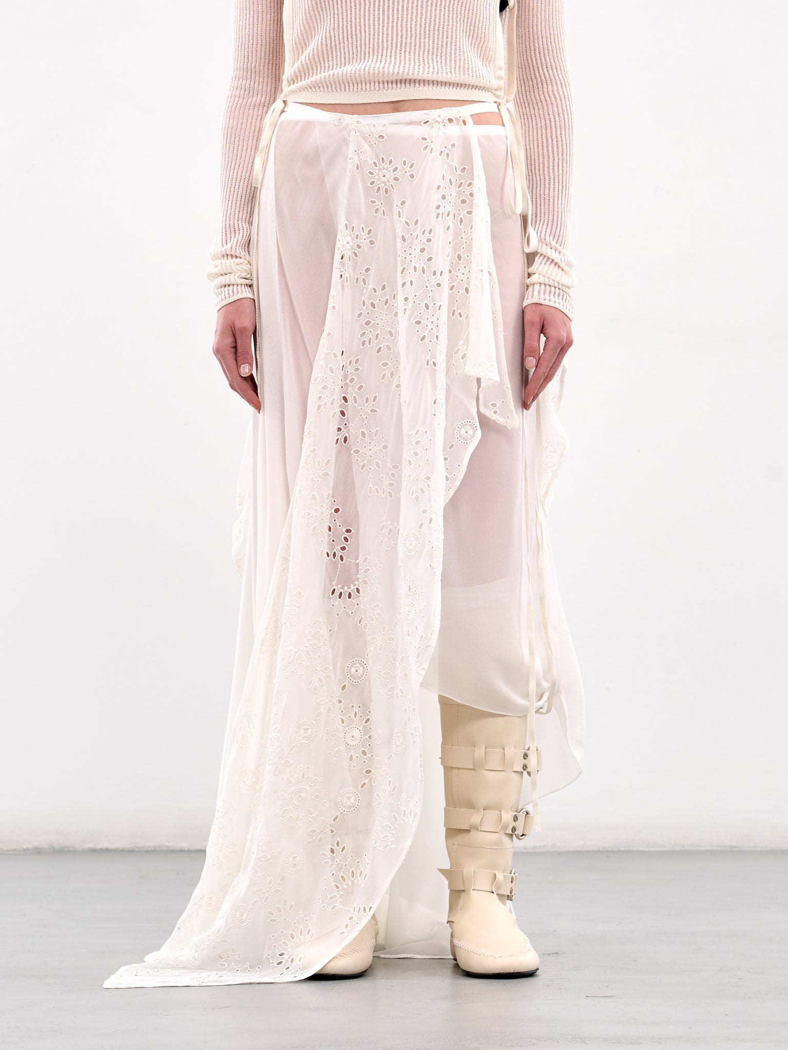 Draped Wrap Skirt (B0012803-FA132-NATURAL-WHITE)