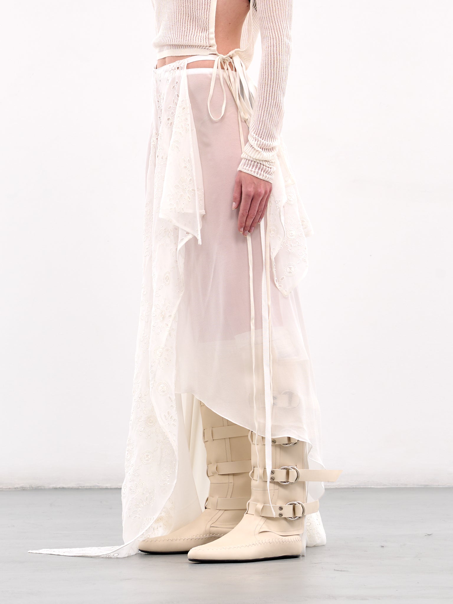 Draped Wrap Skirt (B0012803-FA132-NATURAL-WHITE)