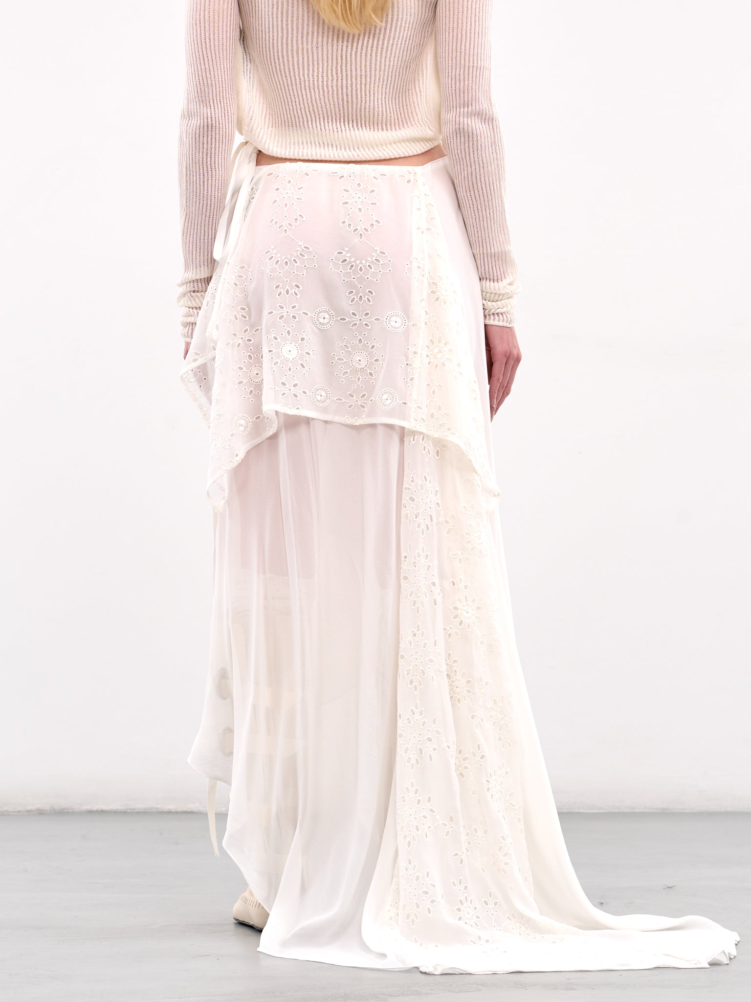 Draped Wrap Skirt (B0012803-FA132-NATURAL-WHITE)