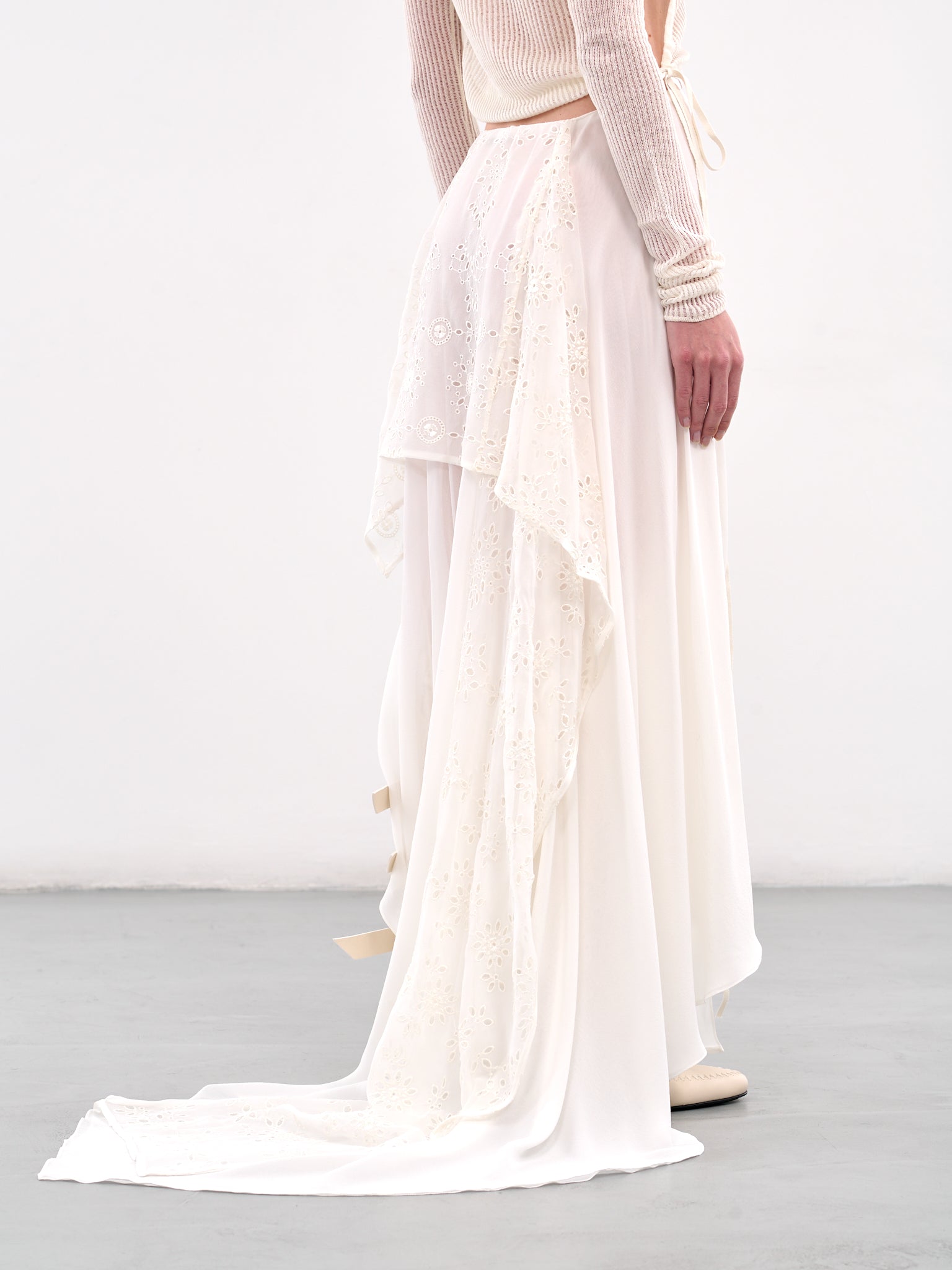 Draped Wrap Skirt (B0012803-FA132-NATURAL-WHITE)