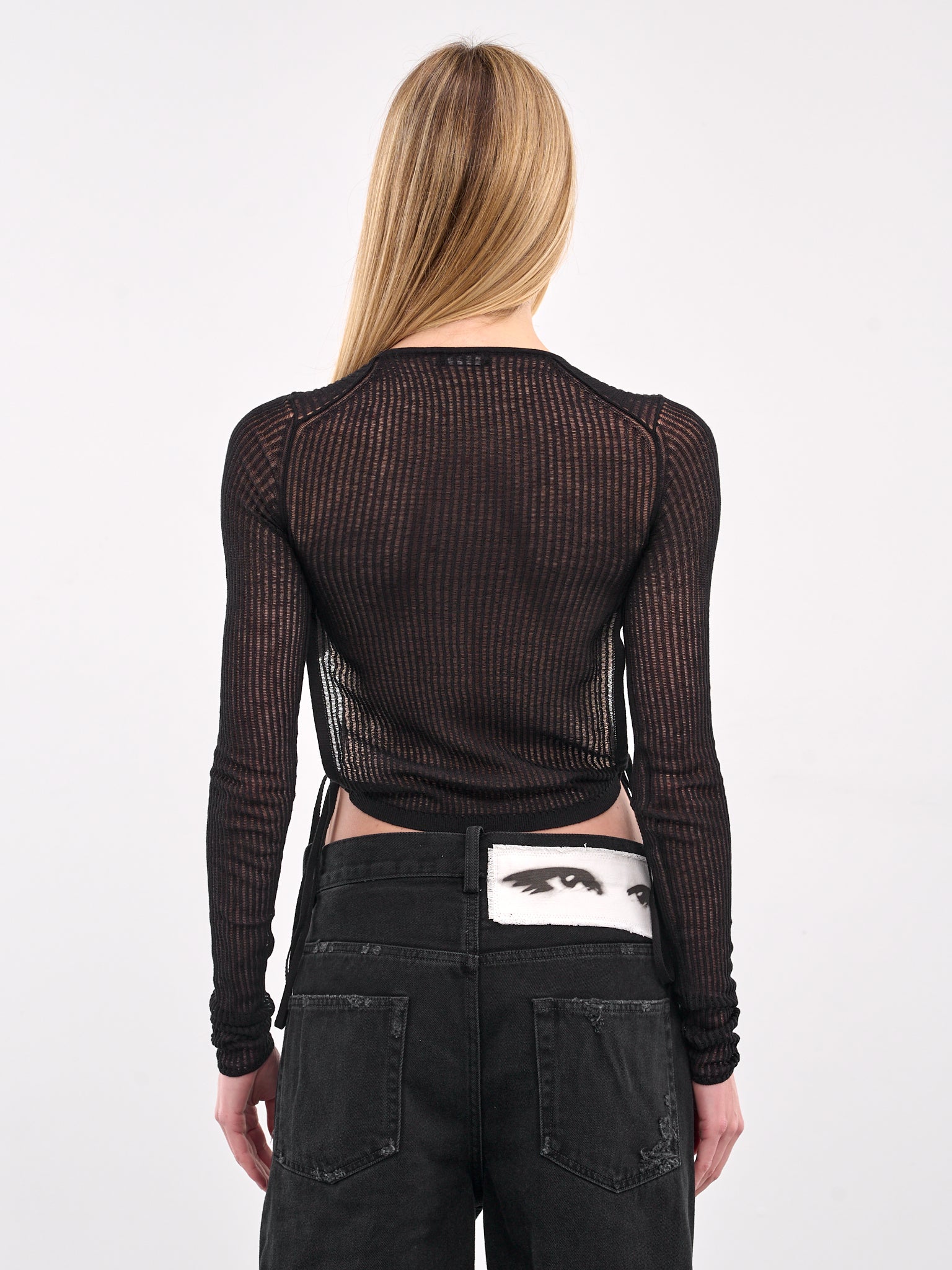 Cut-Out Crop Sweater (B0012847-KN055-BLACK)