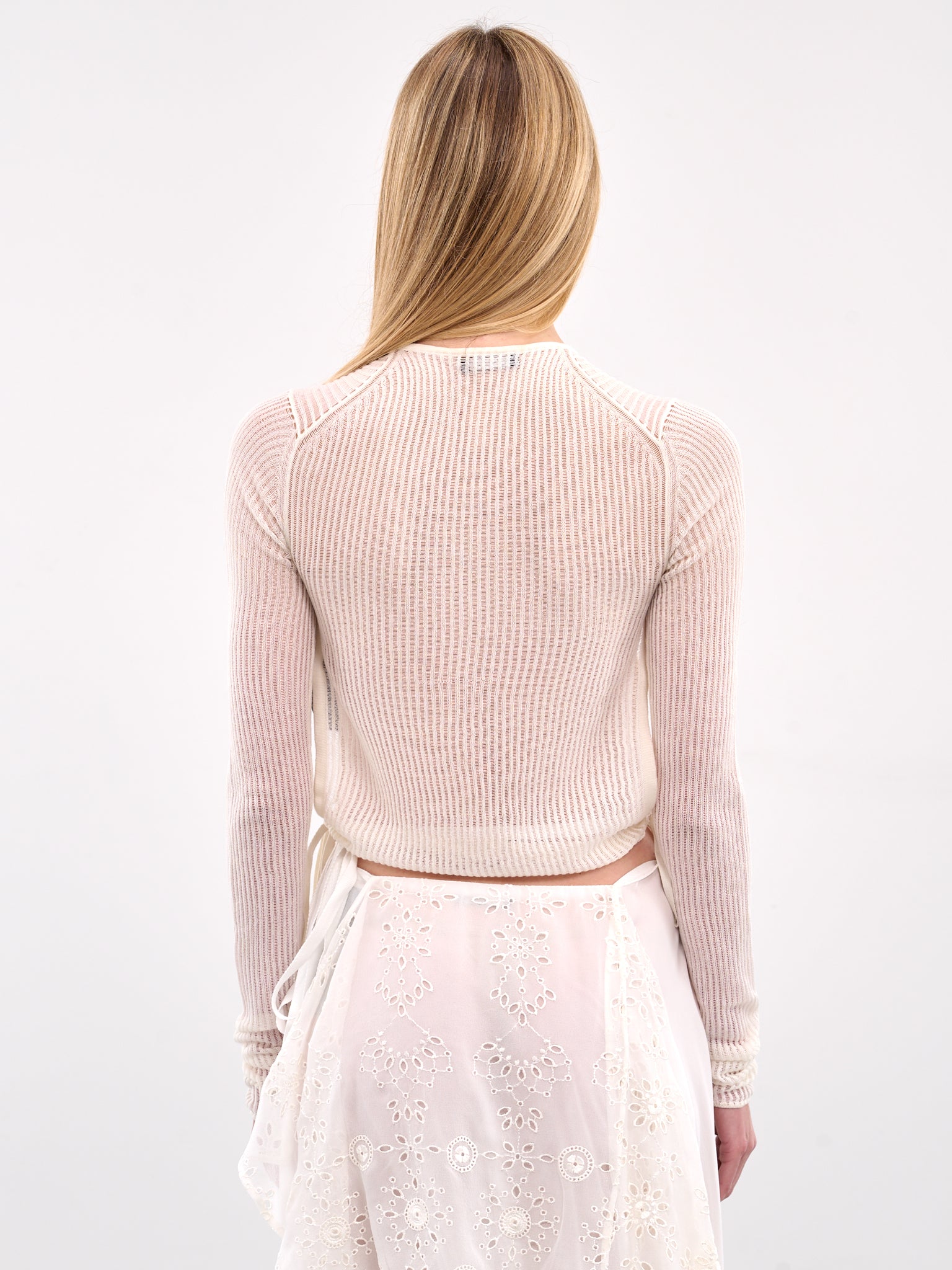 Cut-Out Crop Sweater (B0012847-KN055-NATURAL-WHITE)
