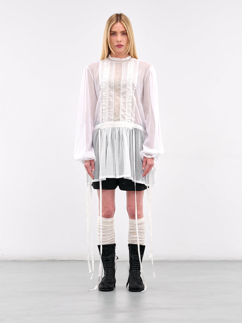 Tanit Frilled Mini Dress (B0012853-KN008-NATURAL-WHITE)