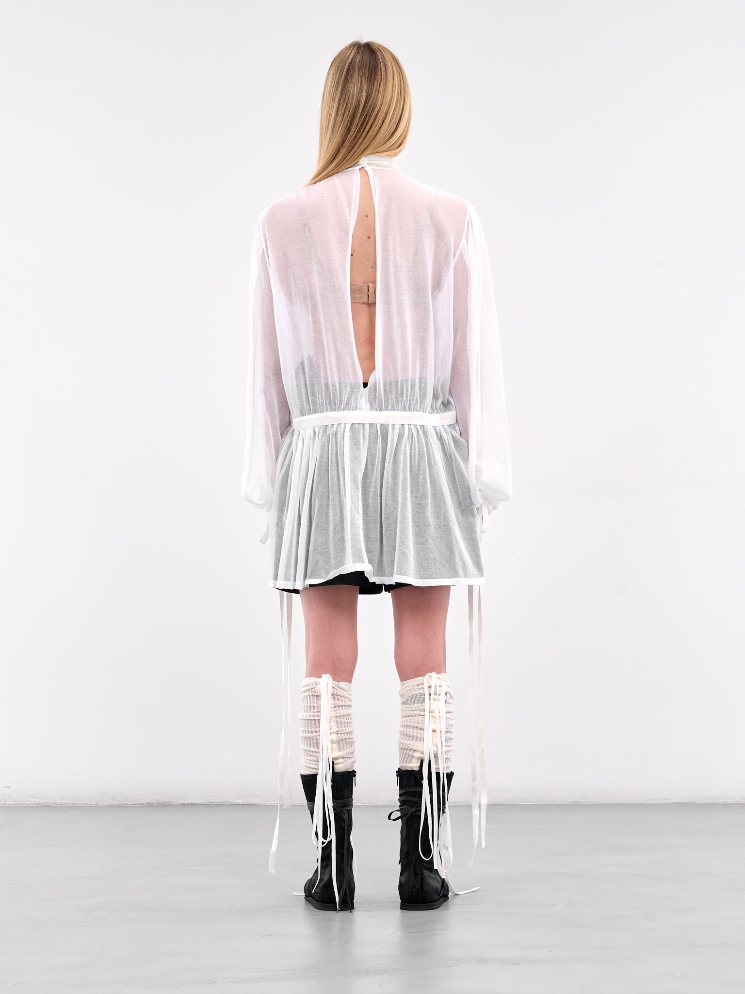 Tanit Frilled Mini Dress (B0012853-KN008-NATURAL-WHITE)