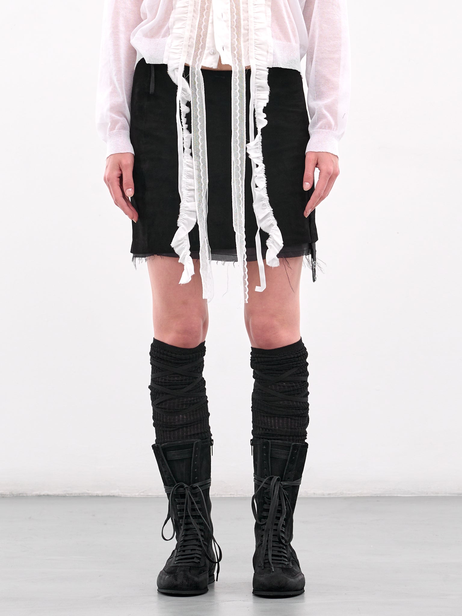 Adel Wrap Lace Leg Warmers (B0012858-KN055-BLACK)