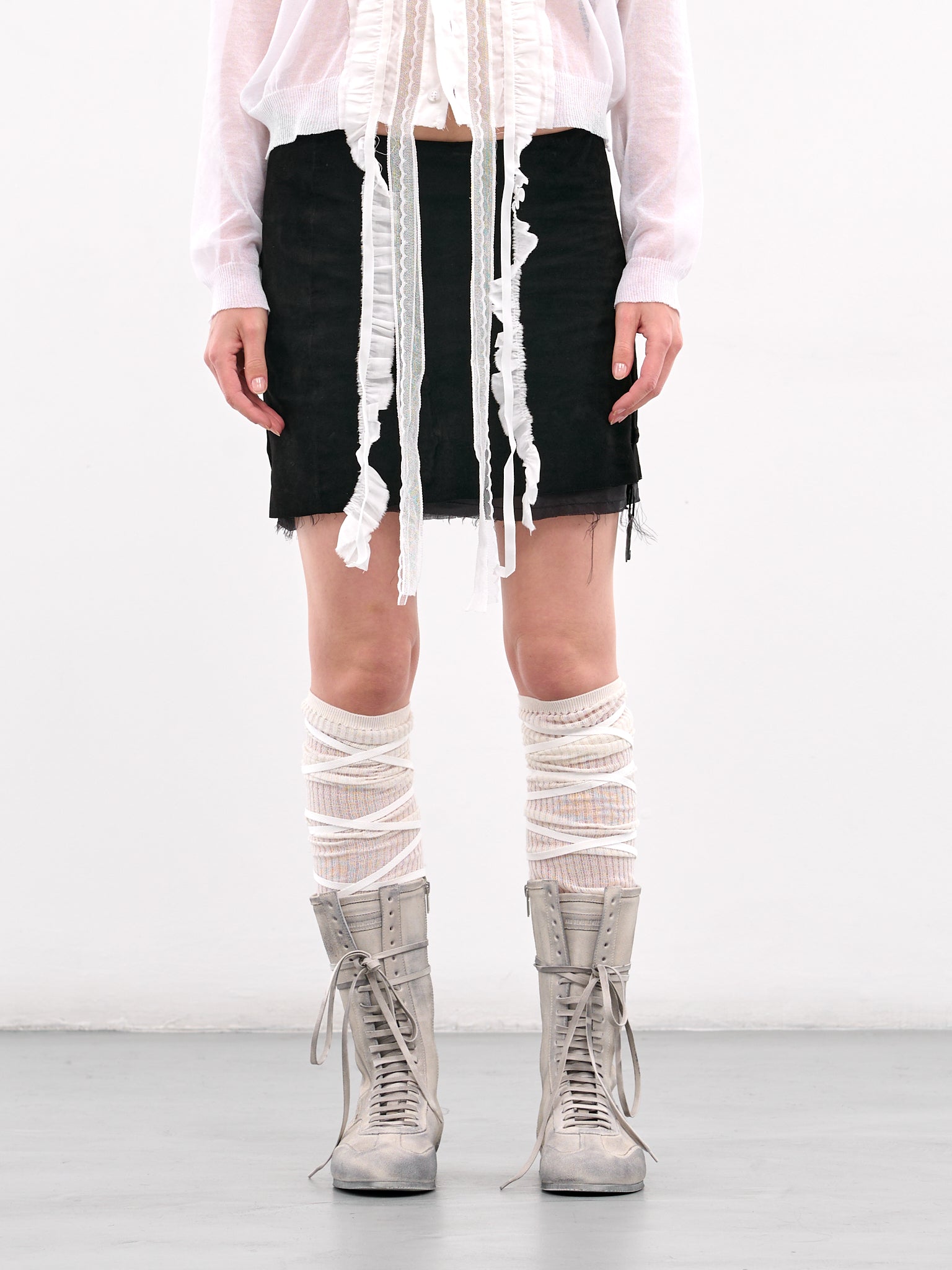 Adel Wrap Lace Leg Warmers (B0012858-KN055-NATURAL-WHITE)
