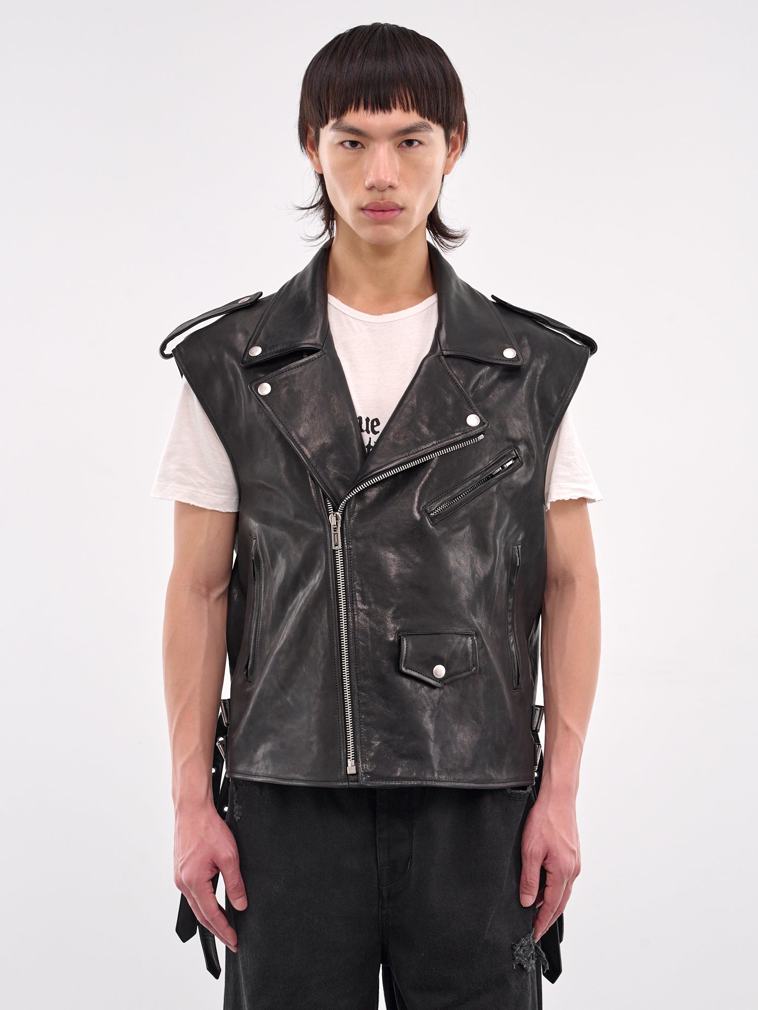 Double-Rider Biker Vest (B0013035-LT137-BLACK)