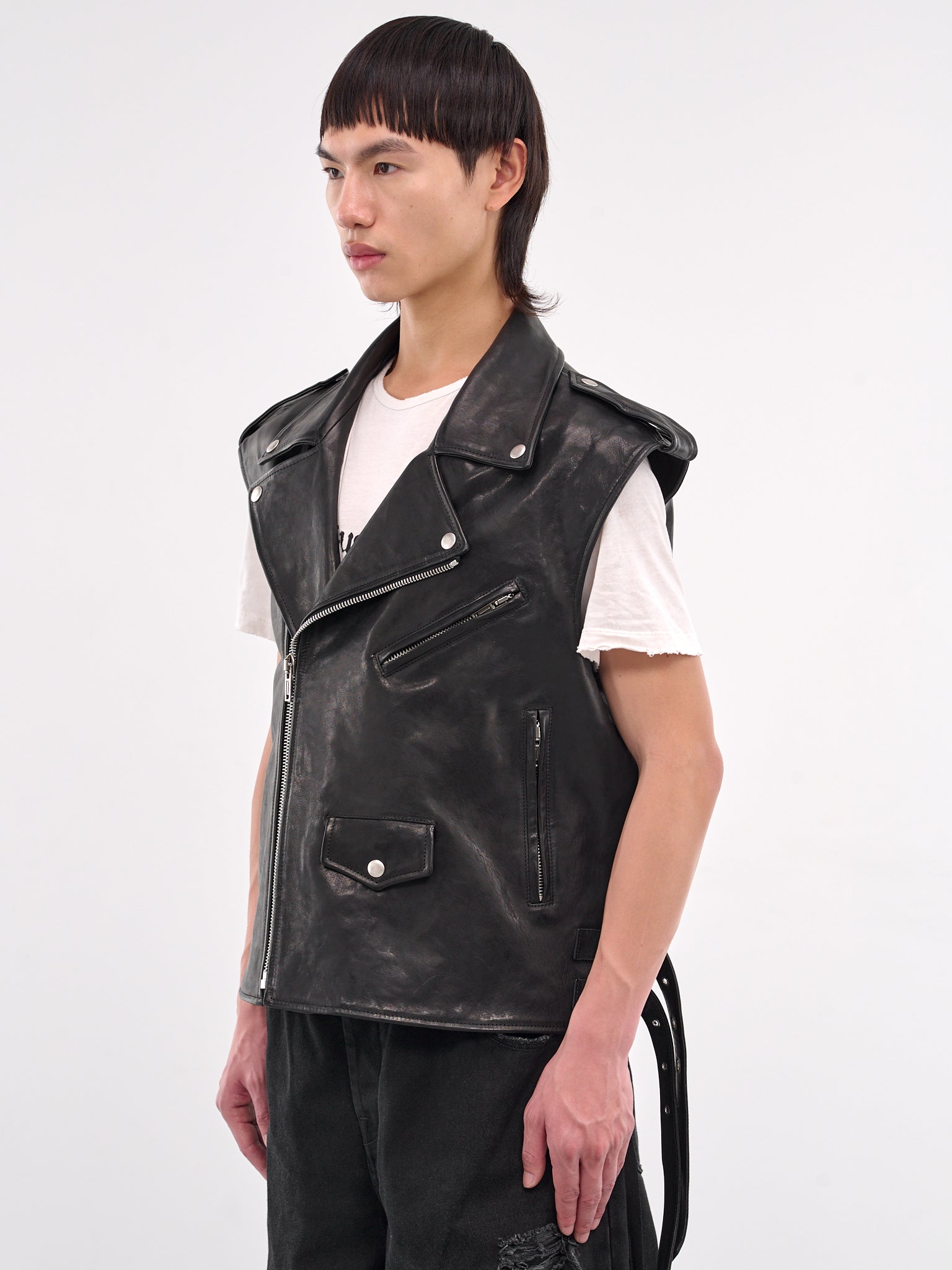 Double-Rider Biker Vest (B0013035-LT137-BLACK)