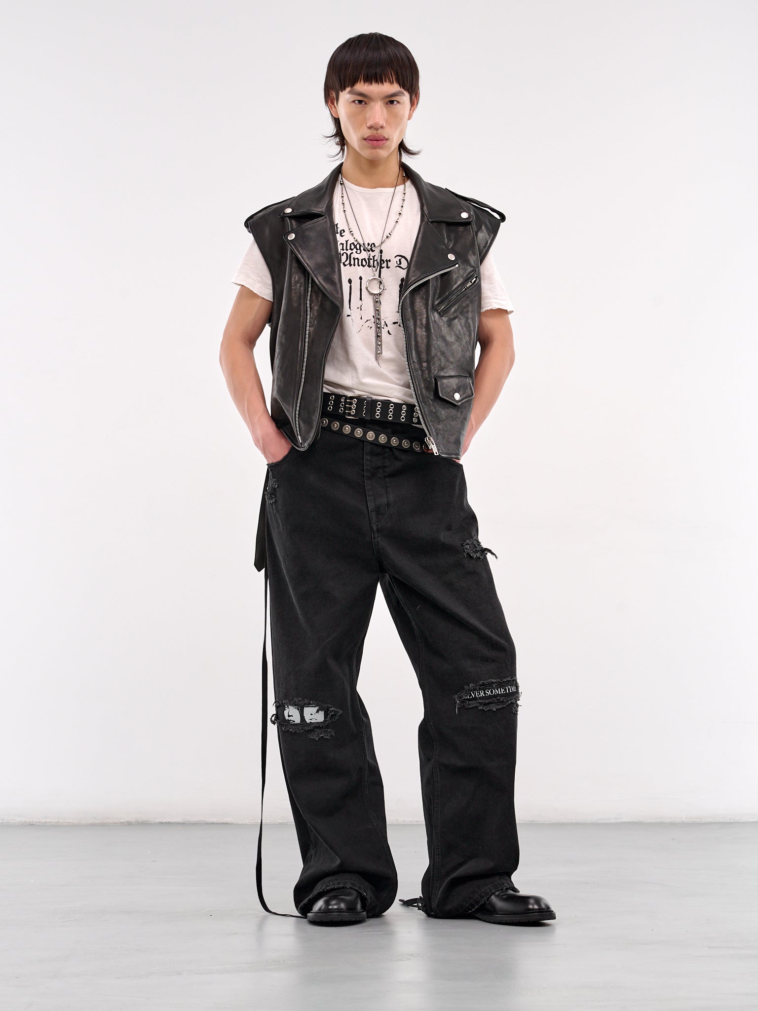 Double-Rider Biker Vest (B0013035-LT137-BLACK)