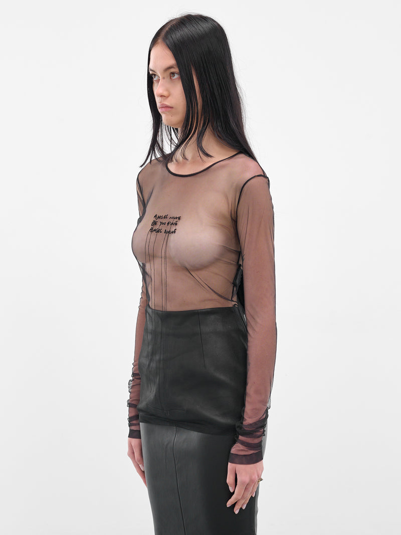 Fiene 'Angel Divine' Sheer Tee (B0013167-FA585-099-BLACK)