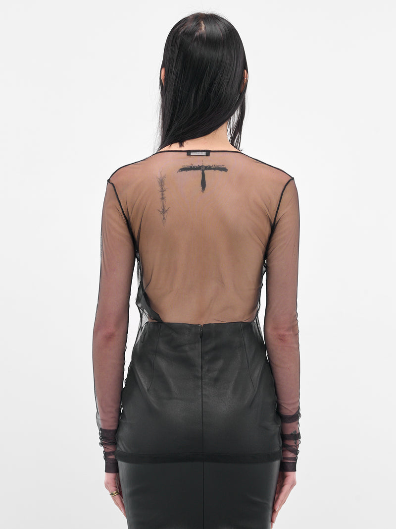 Fiene 'Angel Divine' Sheer Tee (B0013167-FA585-099-BLACK)