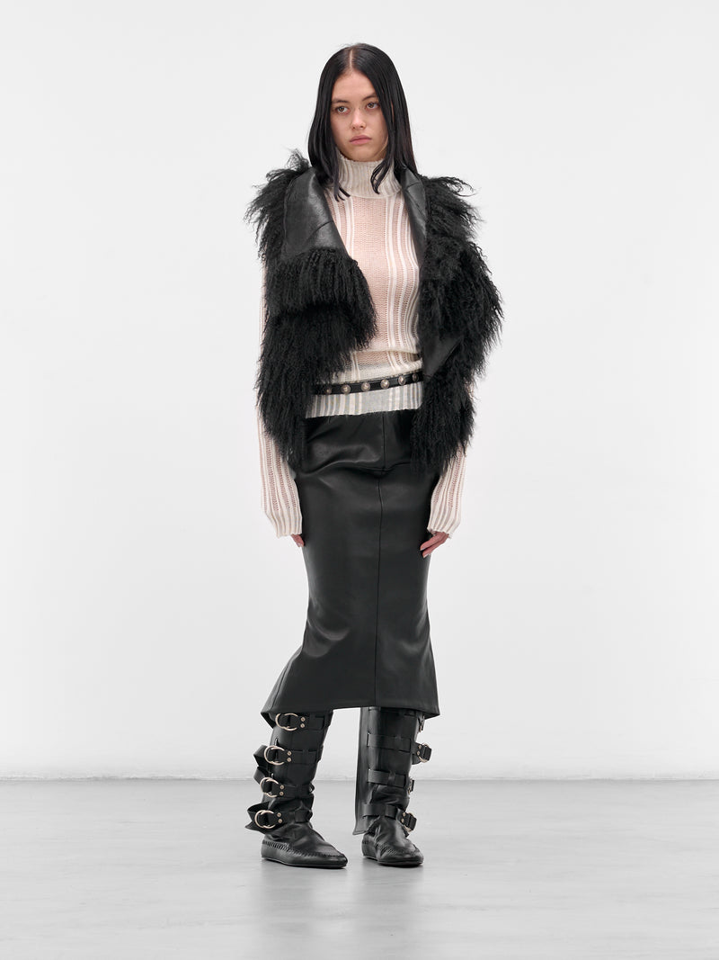 White Aamu Sheer Turtleneck Sweater(B0013193-KN068-002-NATURAL-WHI)