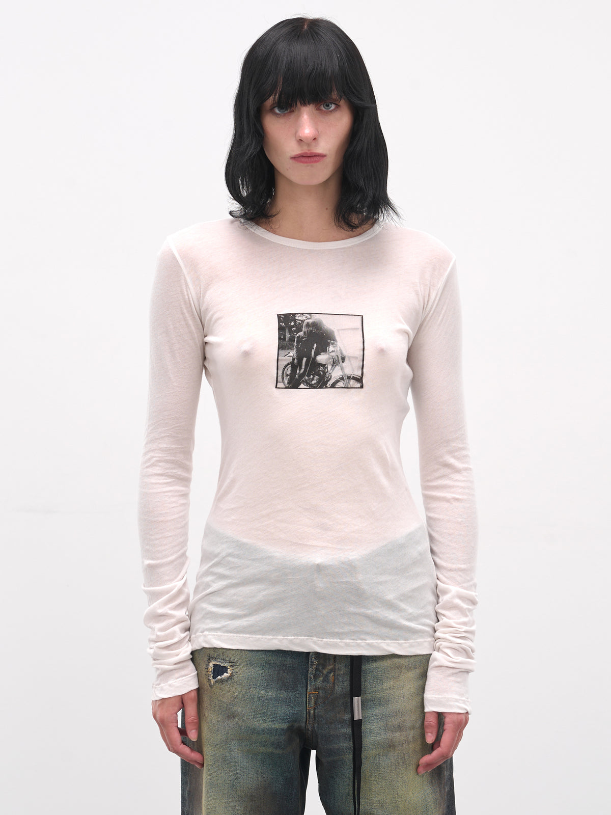 White Fiene Bikers Kiss Tee (B0013245-FA119-IVORY)