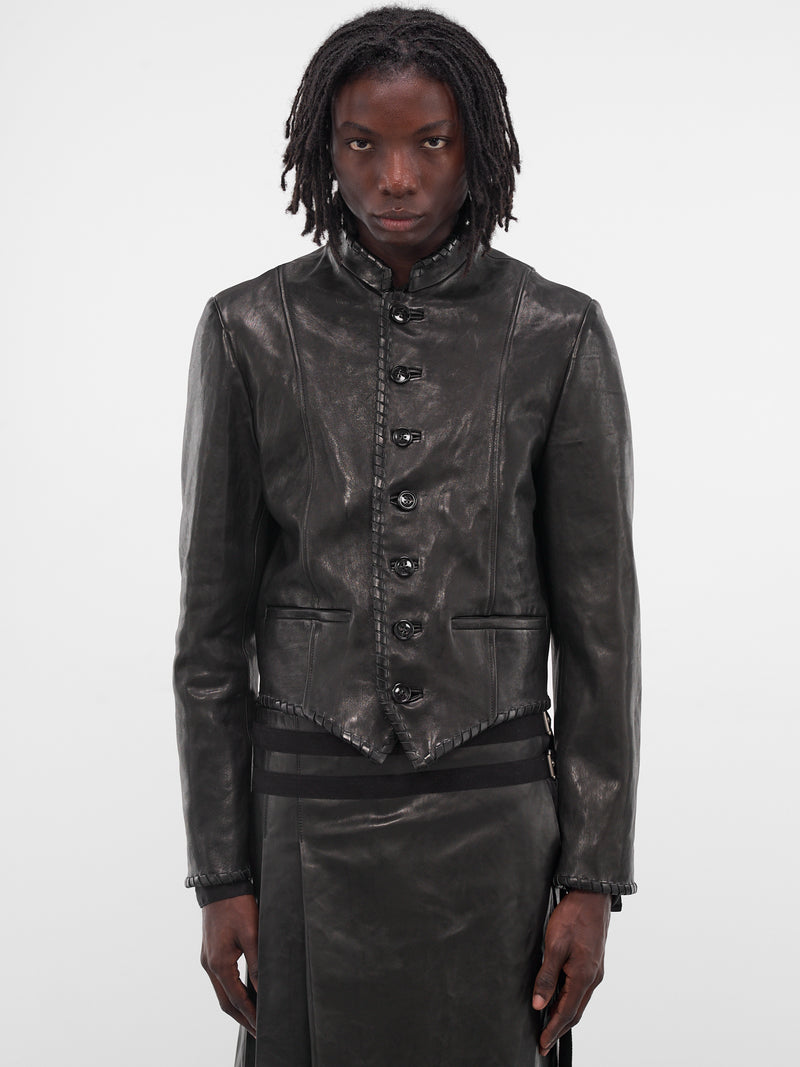 Rikus Lamb Leather Laced Jacket (B0013392-LT137-BLACK)