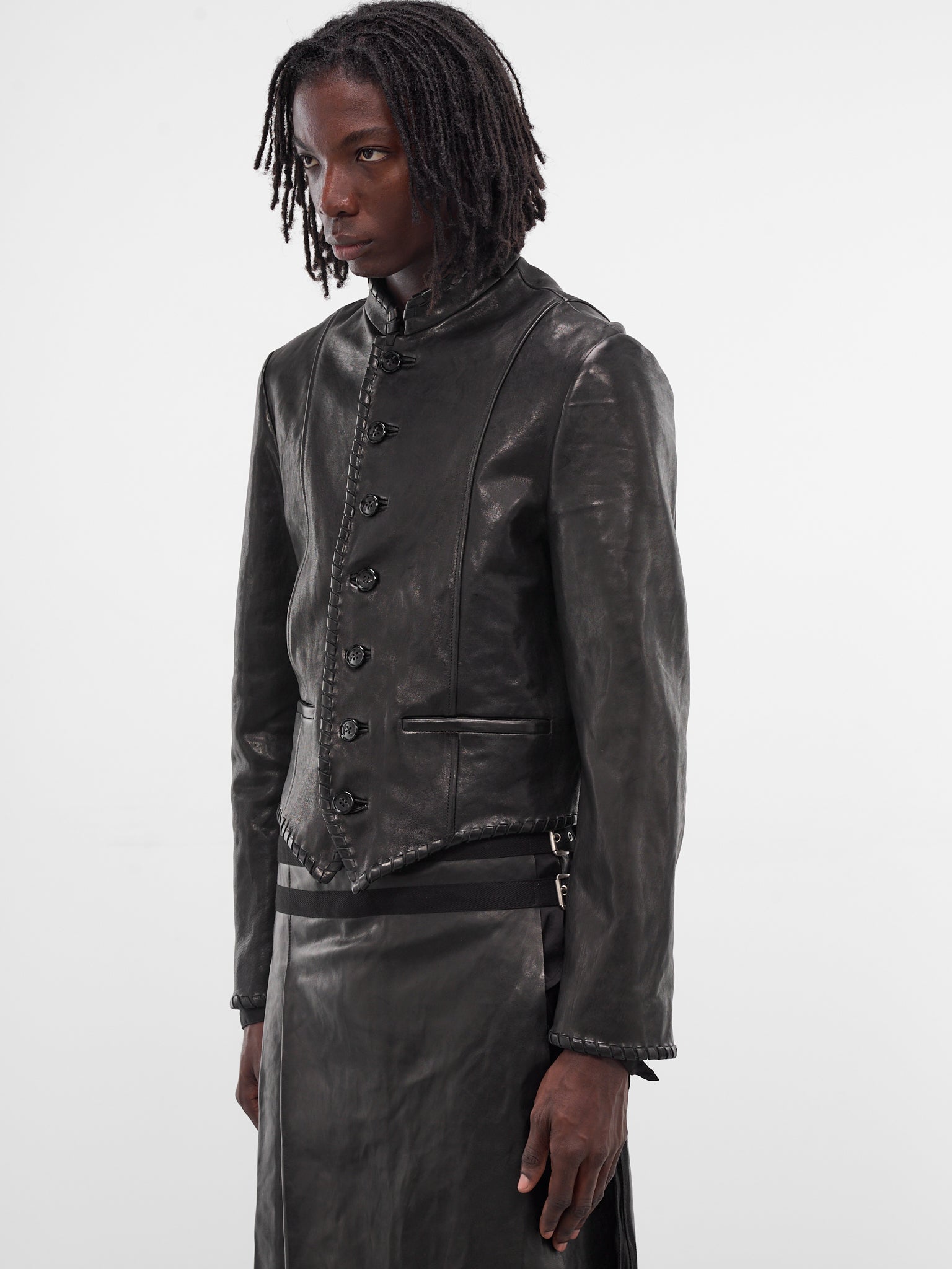 Rikus Lamb Leather Laced Jacket (B0013392-LT137-BLACK)