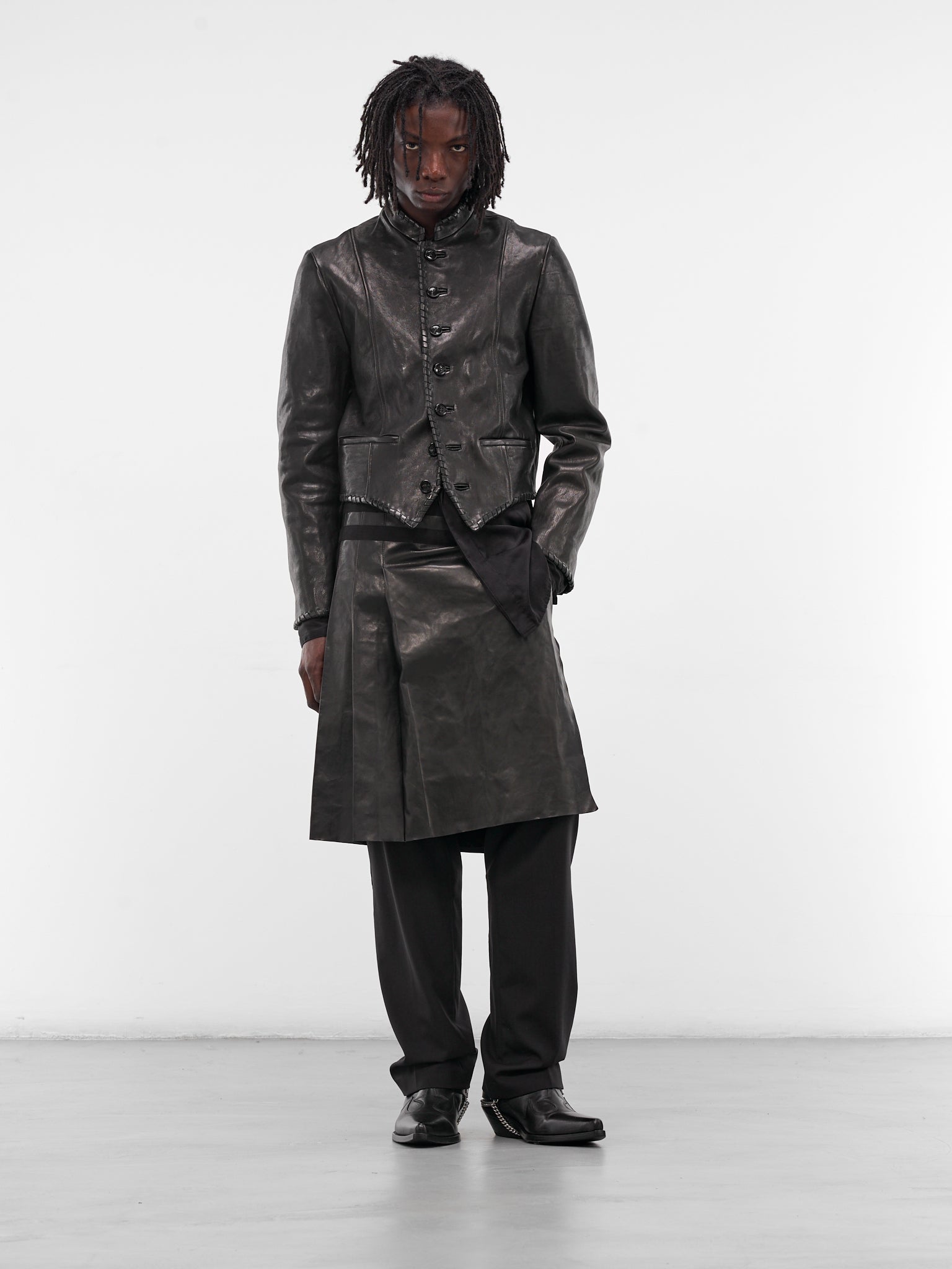 Rikus Lamb Leather Laced Jacket (B0013392-LT137-BLACK)