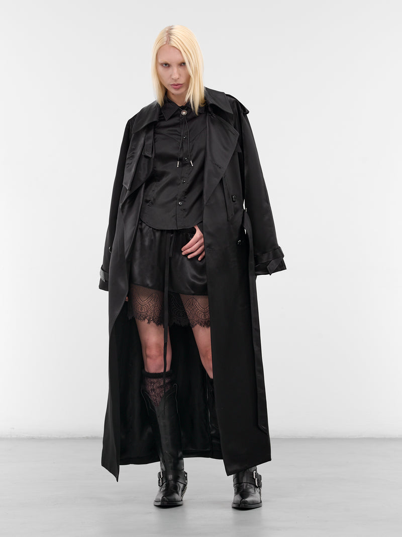 Black Drika Silk Western Shirt (B0013427-FA134-BLACK)