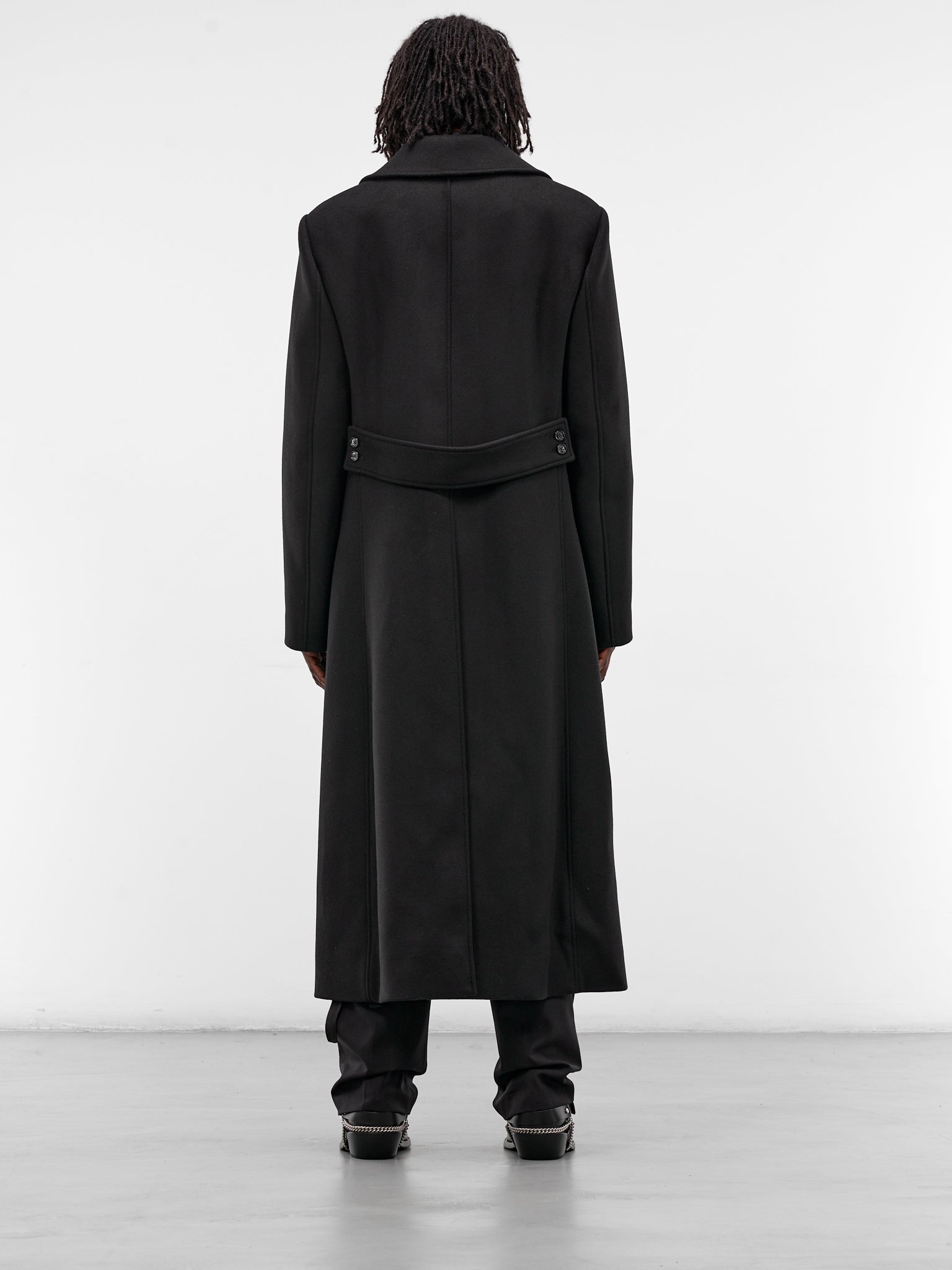 Miles Black Long Wool Coat (B0013513-FA674-BLACK)