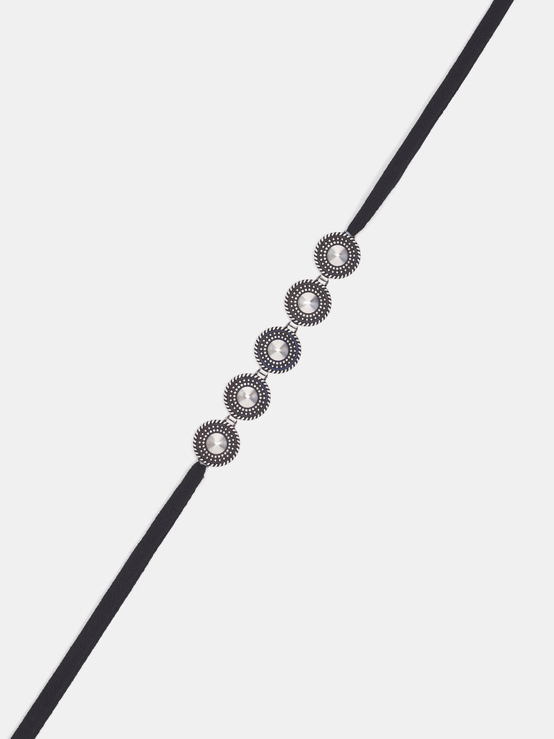 Black Ive Stud Braided Bracelet (B0013548-JW026-099-BLACK)