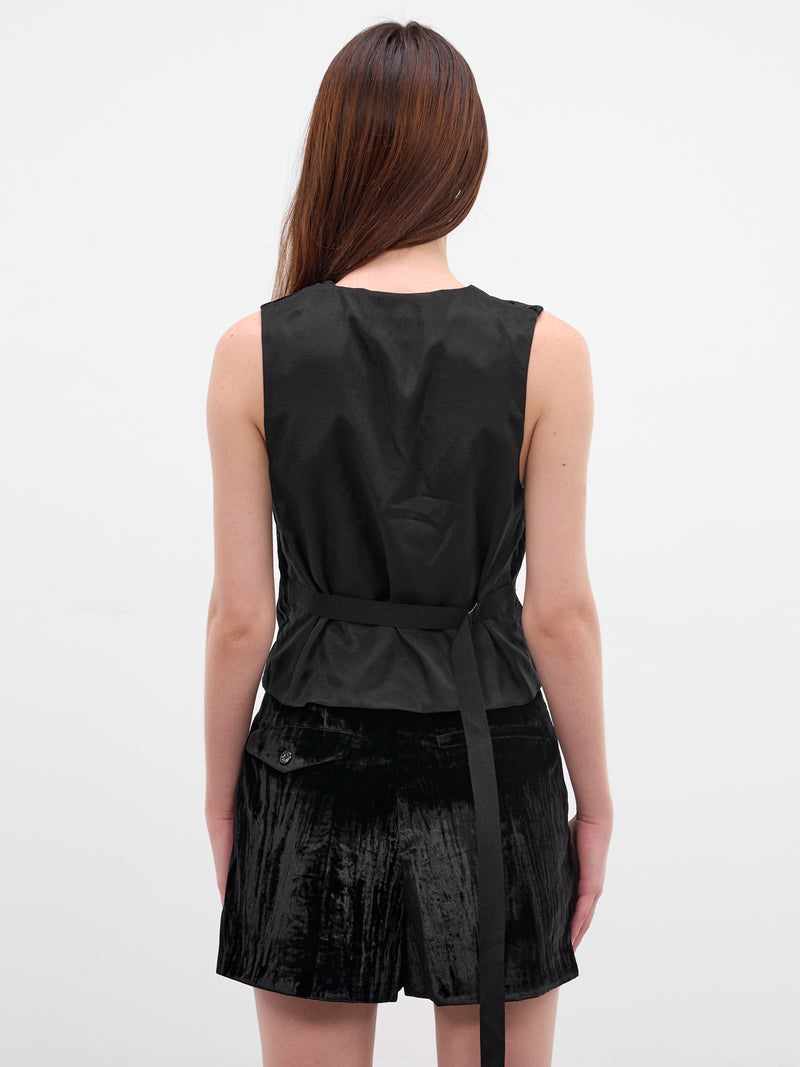 Stanse Black Viscose Tailored Waistcoat (B0013555-FA710-BLACK)