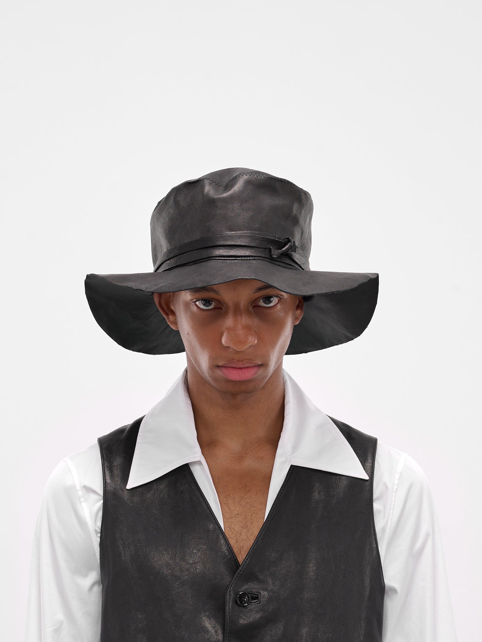 Nanse Lamb Wide Brim Hat (B0013574-LT137-BLACK)