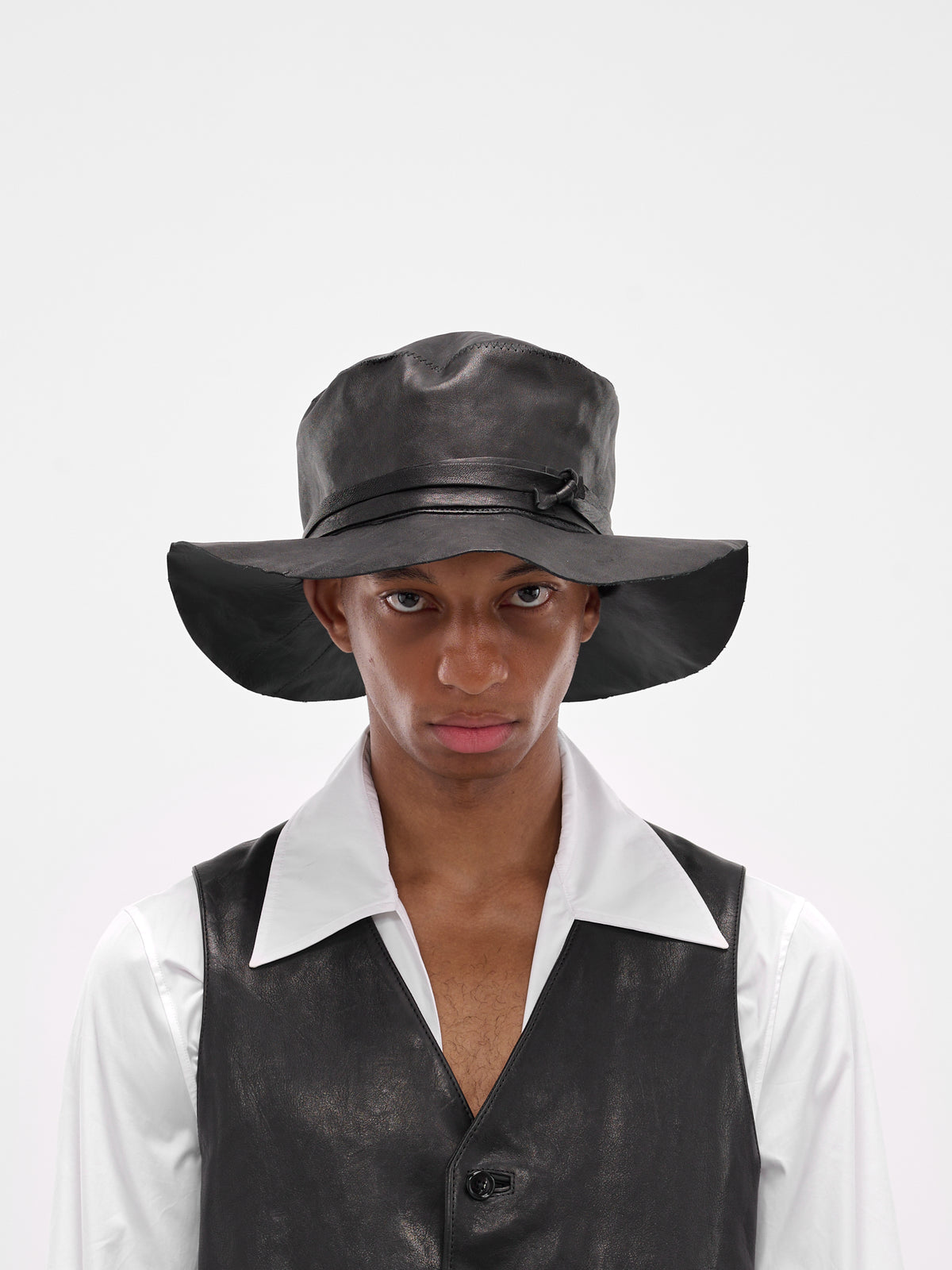 Nanse Lamb Wide Brim Hat (B0013574-LT137-BLACK)