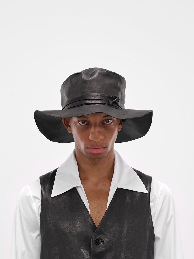 Nanse Lamb Wide Brim Hat (B0013574-LT137-BLACK)