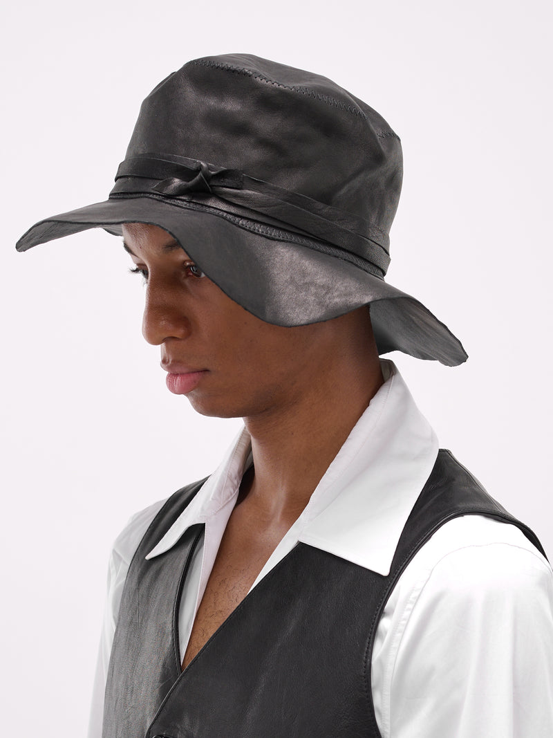 Nanse Lamb Wide Brim Hat (B0013574-LT137-BLACK)